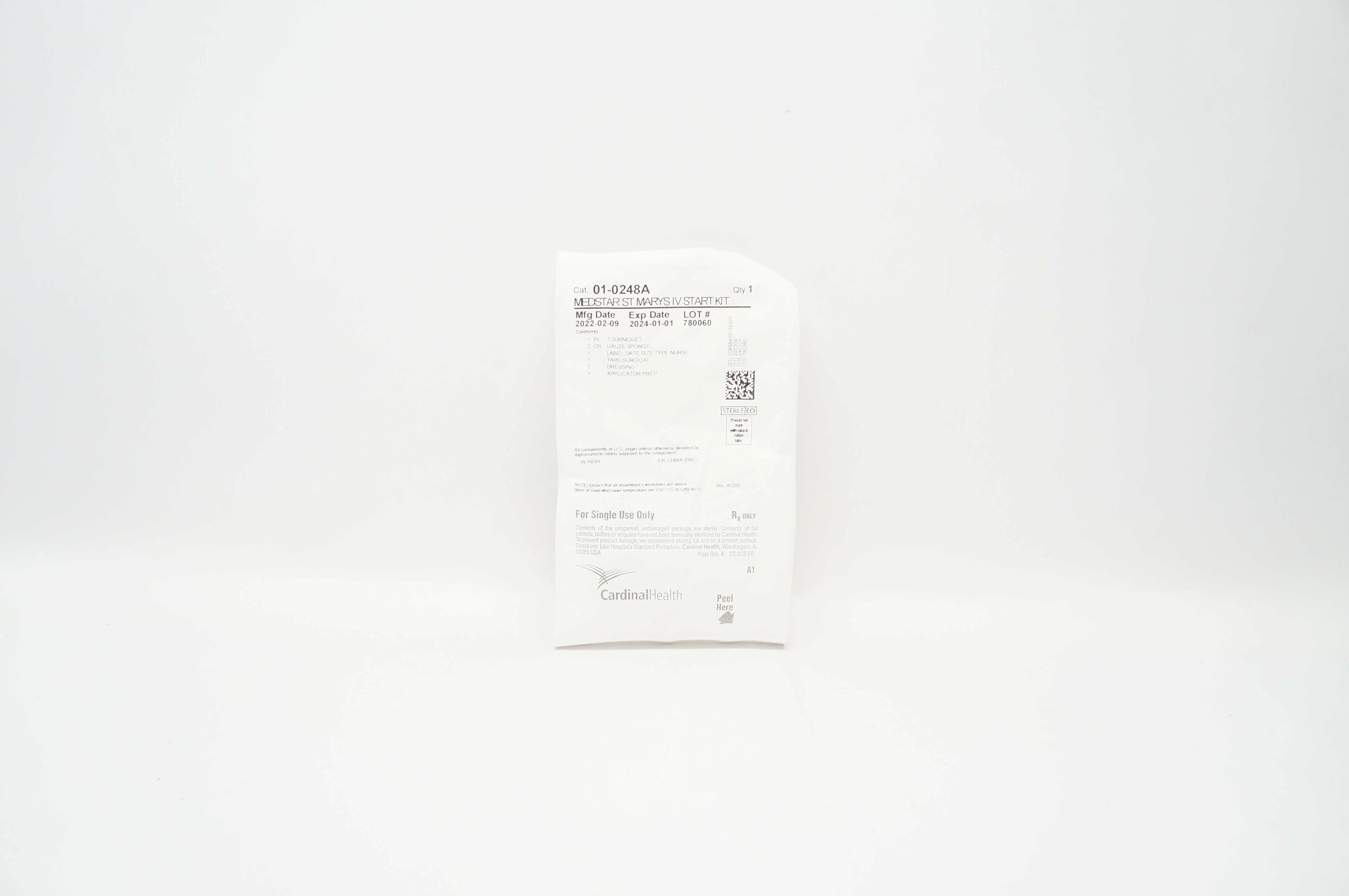 Cardinal Health 01-0248A Medstar ST Marys IV Start Kit