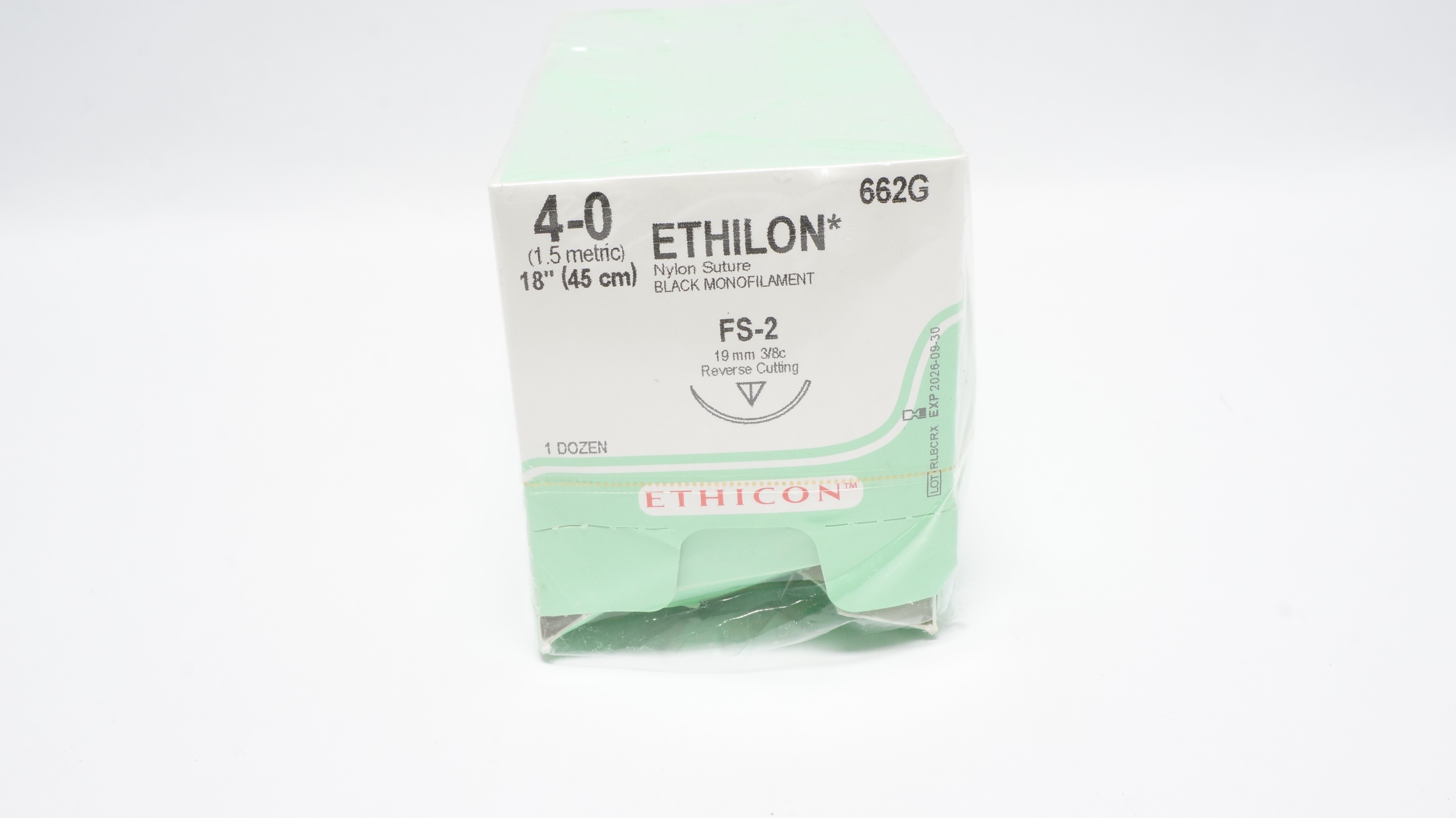 Ethicon 662G 4-0 ETHILON, FS-2, 3/8 19mm, 18in. - Box of 12