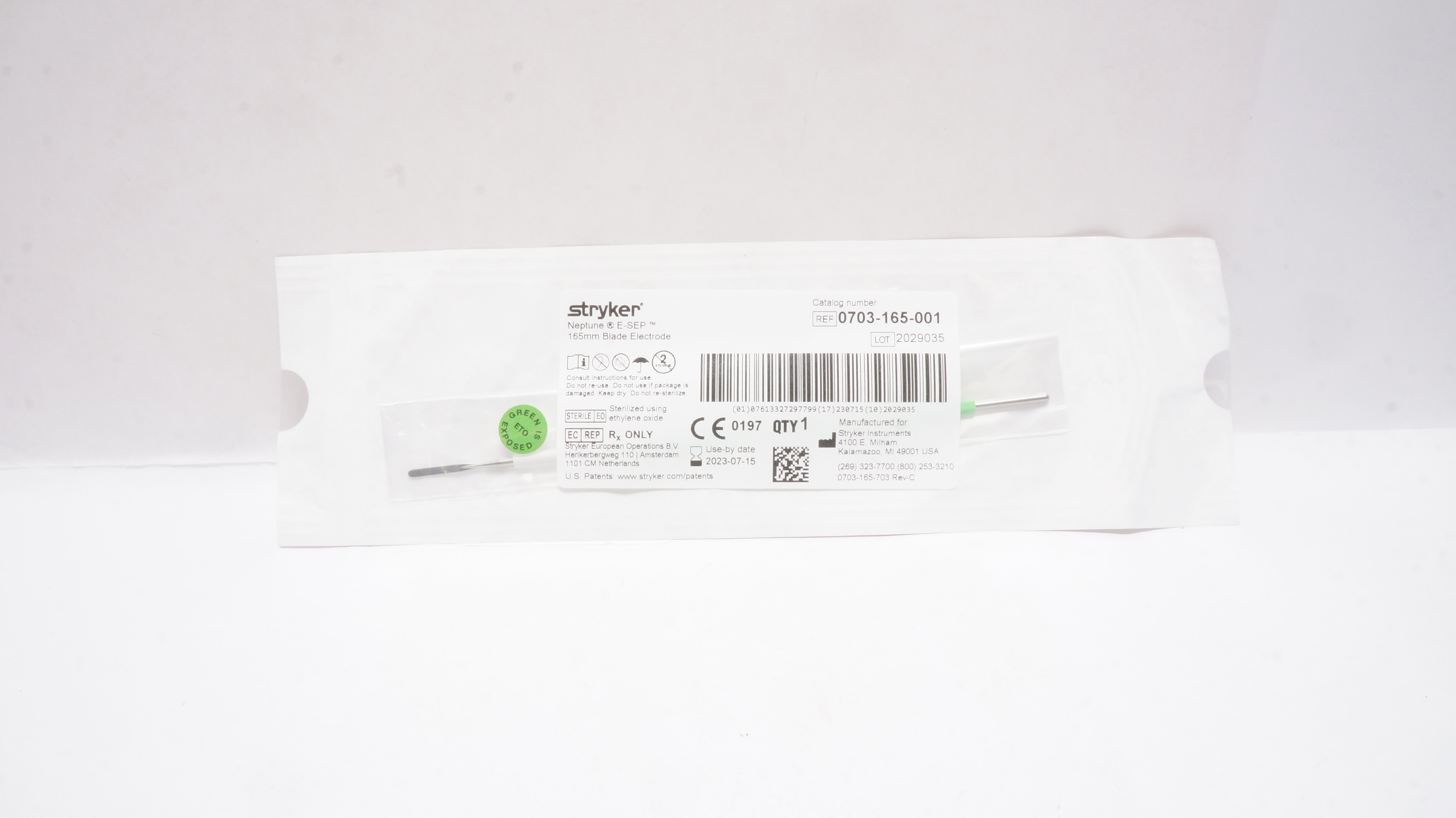 Stryker 0703-165-001 Neptune E-SEP 165mm Blade Electrode (x)