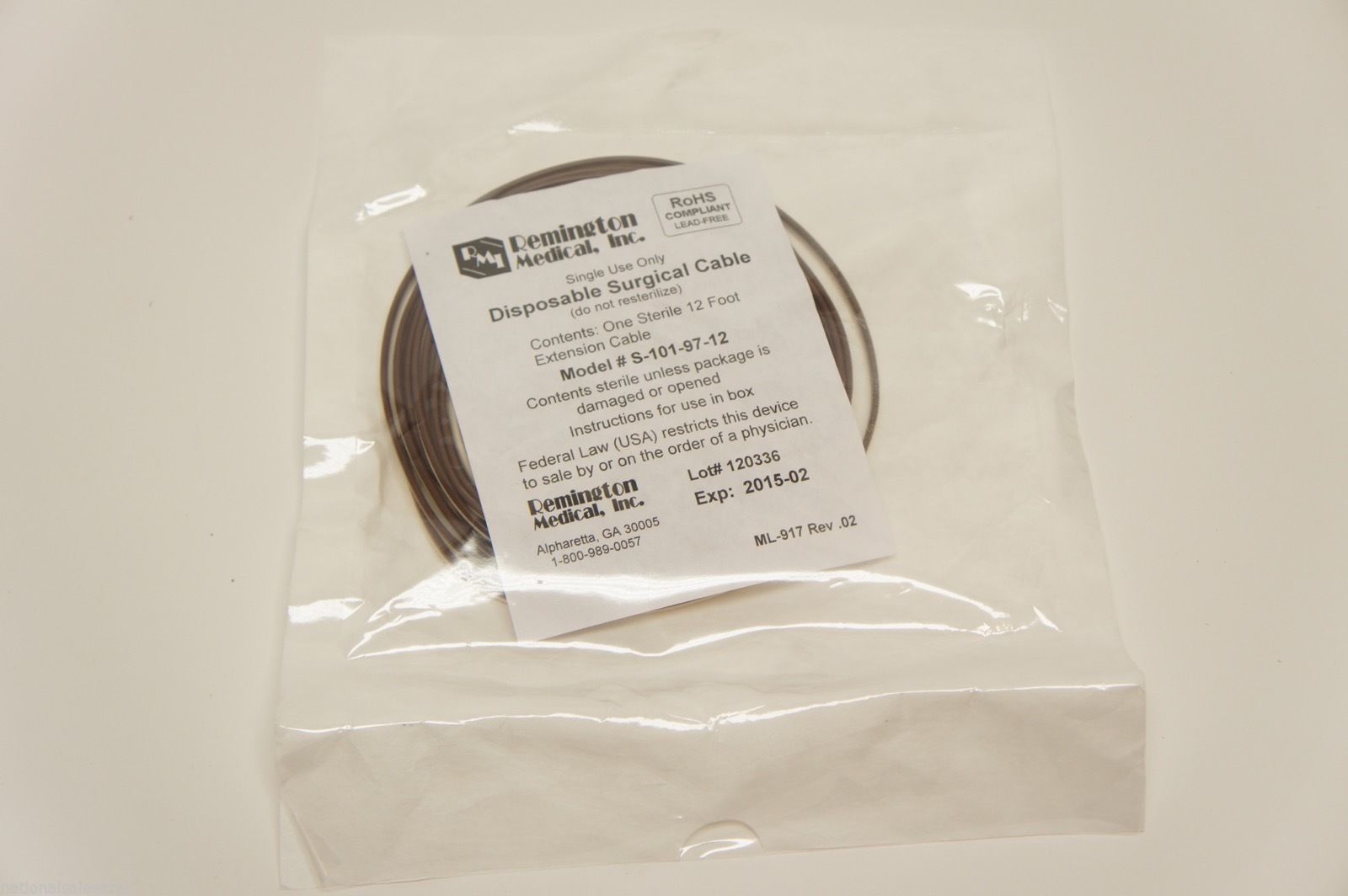 S-101-97-12 ~ Remington Medical Disposable Surgical Cable (x)