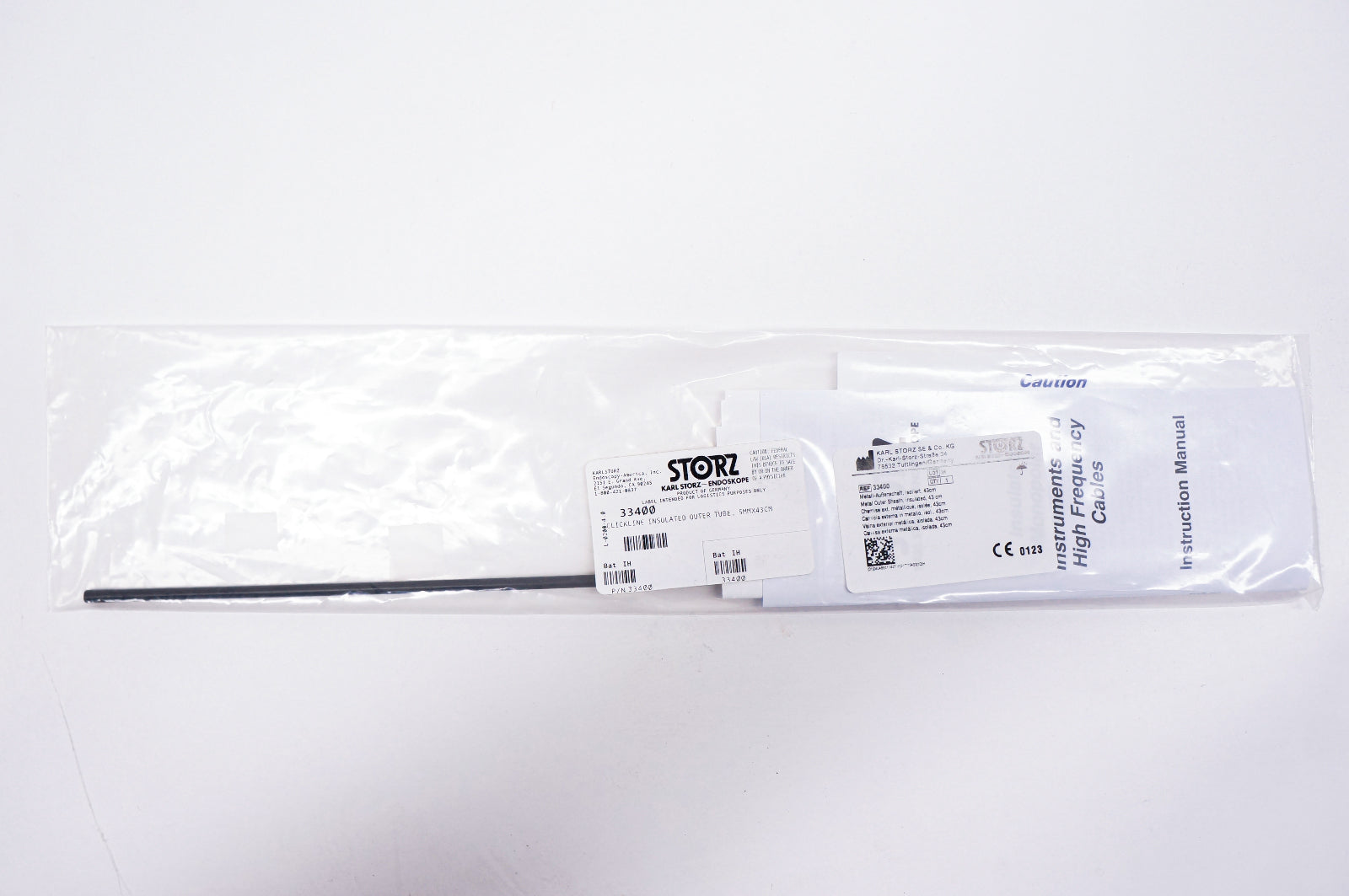 Karl Storz 33400 Insulated Metal Outer Tube, With LUER-Lock Connector Size 5 mm