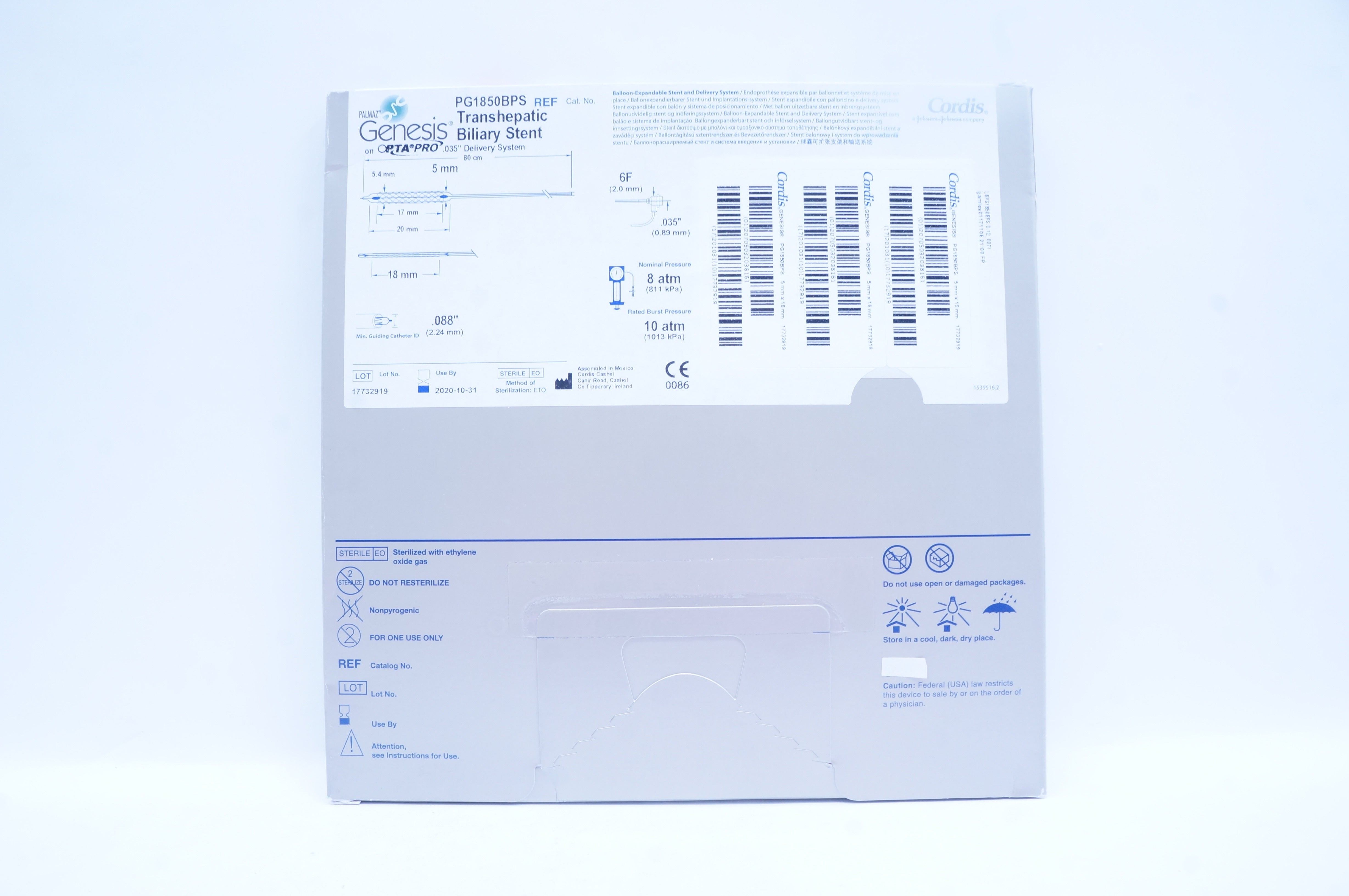 Cordis PG1850BPS Genesis Transhepatic Biliary Stnt. 5mm x 18mm (x)