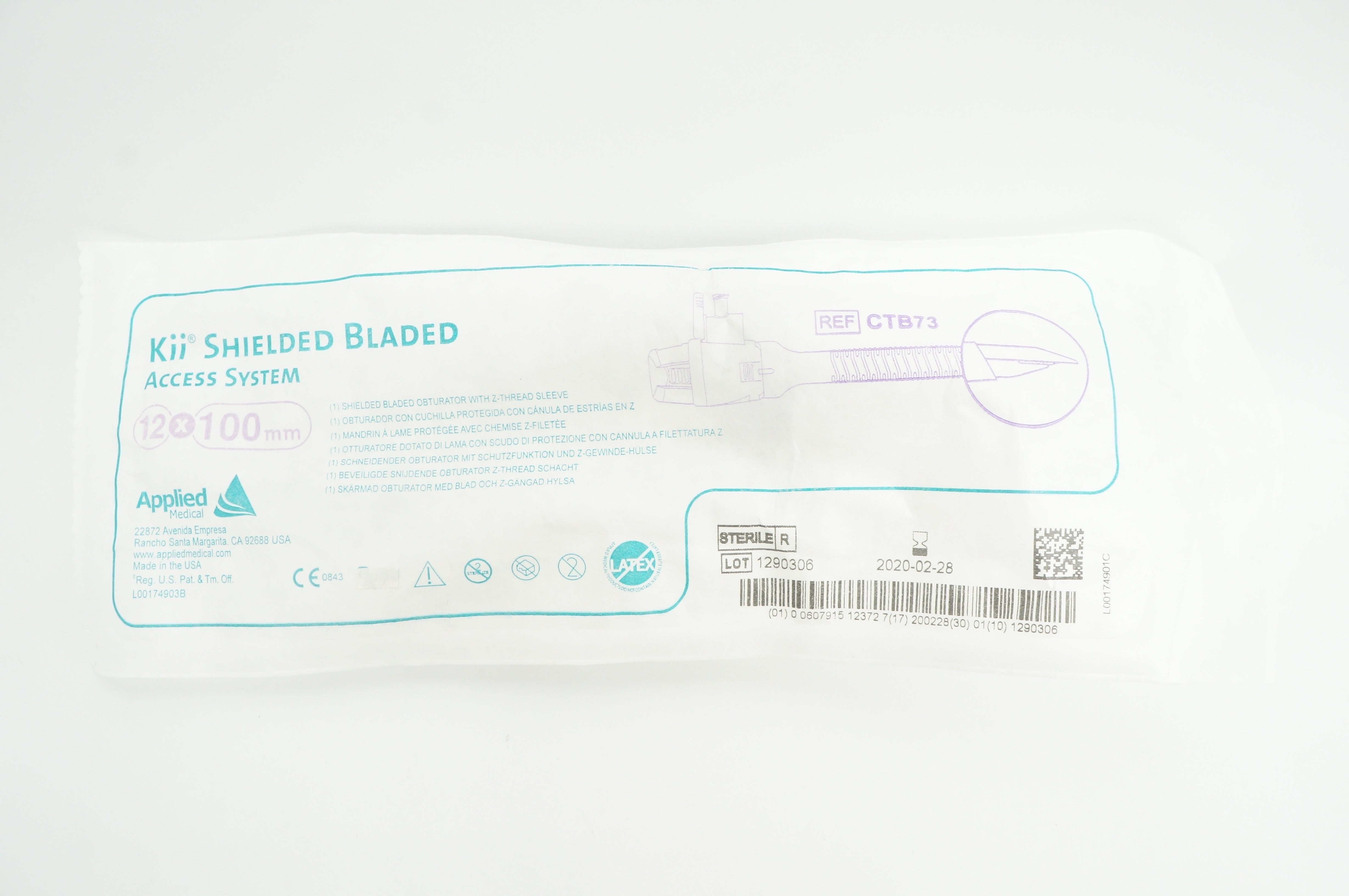 Applied Medical CTB73 Kii Shielded Bladed Access System 12x100mm (x)