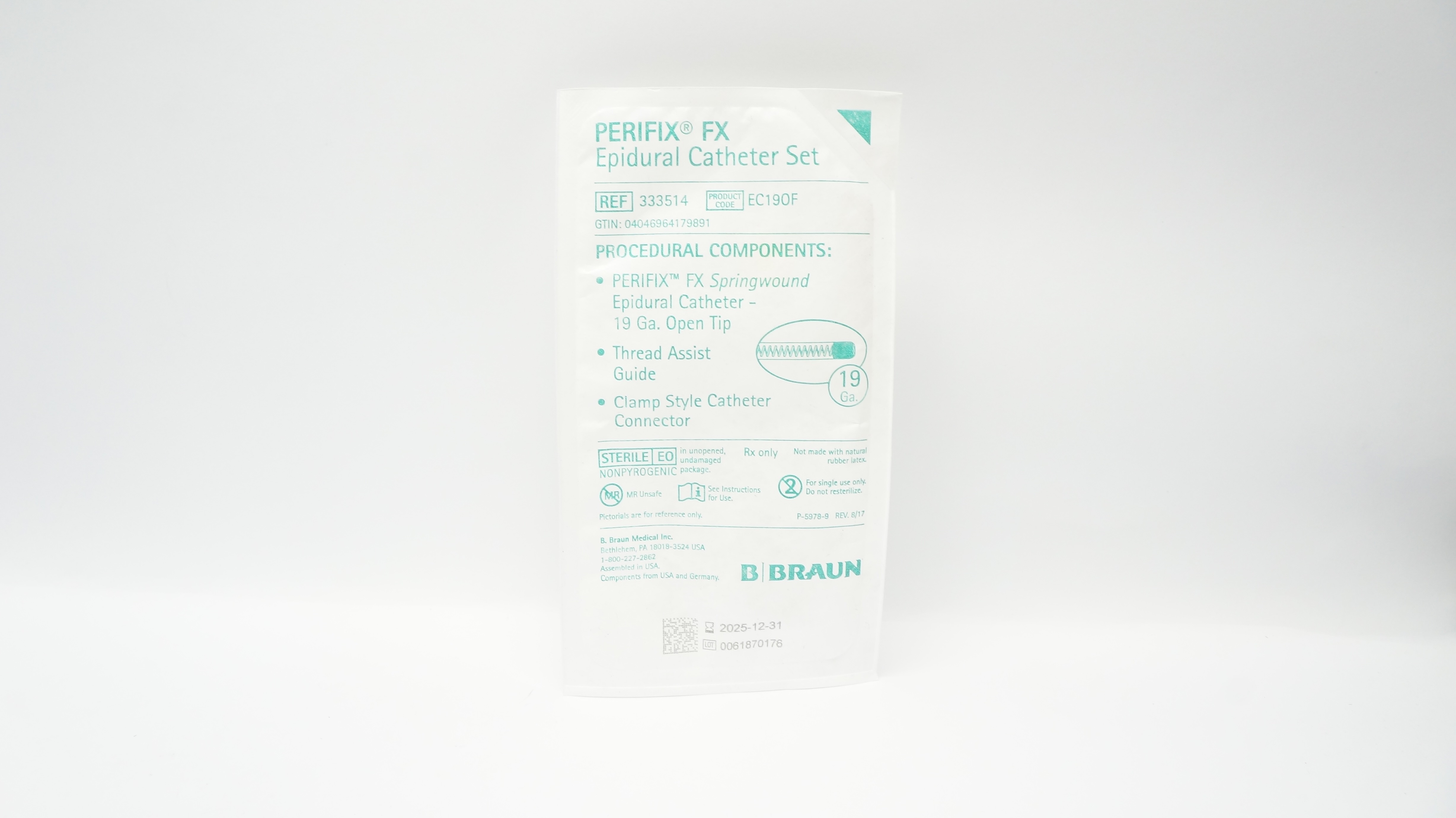 Braun 333514 Perifix FX Epidural Cath. Set 19 Ga.