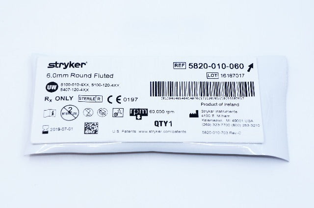 Stryker 5820-010-060 Round Fluted 6.0mm