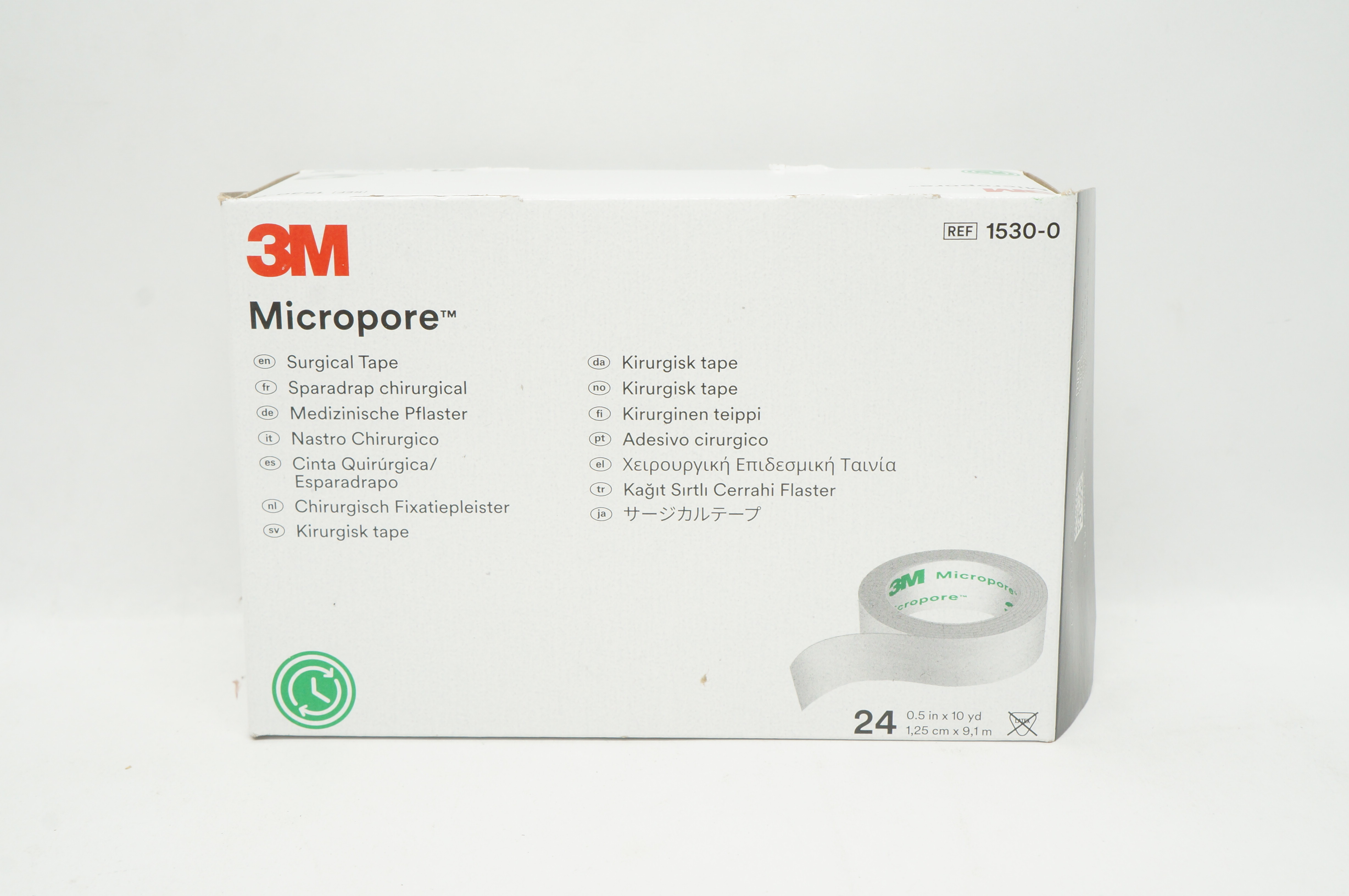 3M 1530-0 Micropore Surgical Tape 0.5inch x 10yd - Box of 24