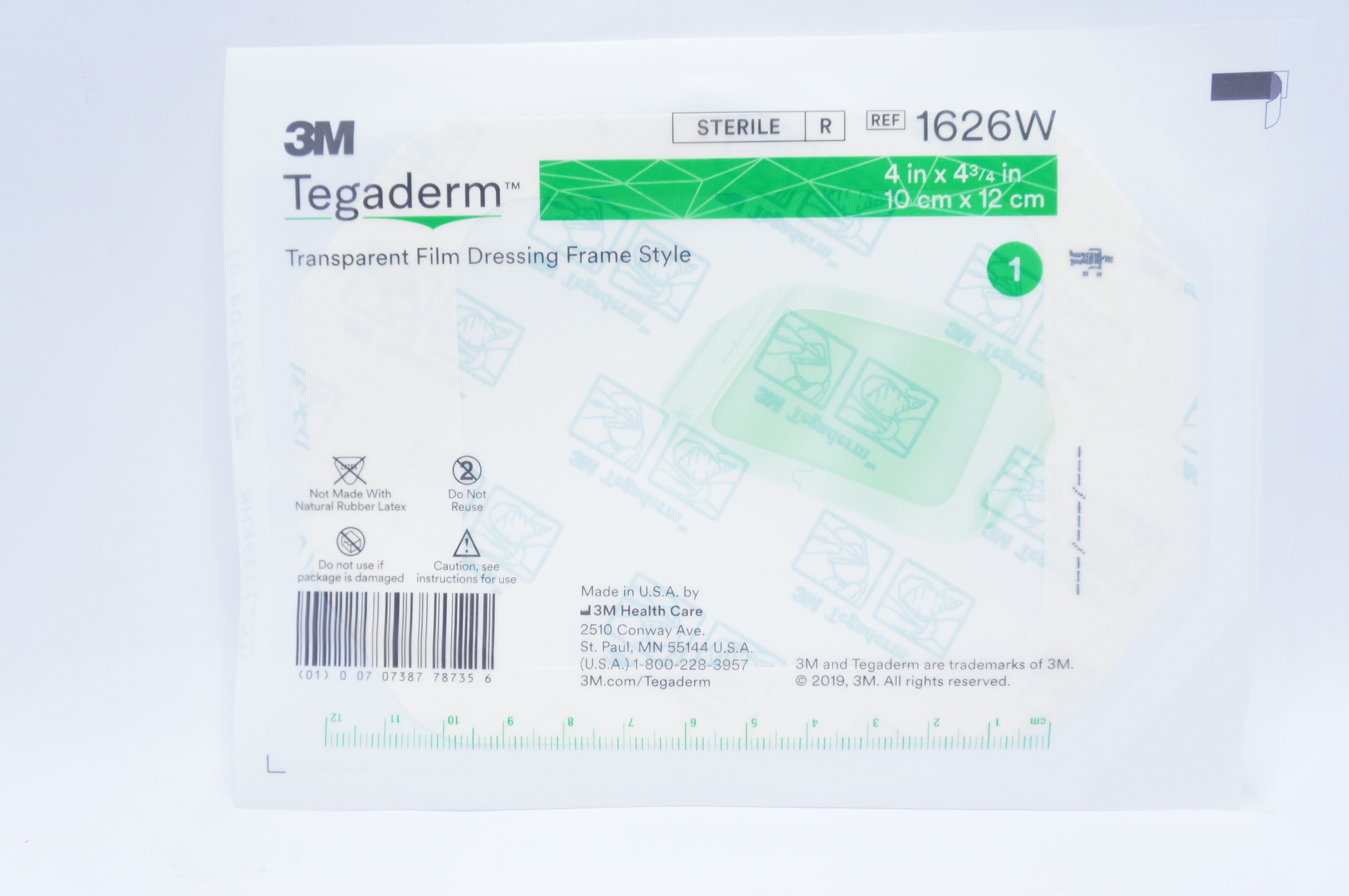 3M 1626W Tegaderm Transparent Film Dressing 4 x 4-3/4inch