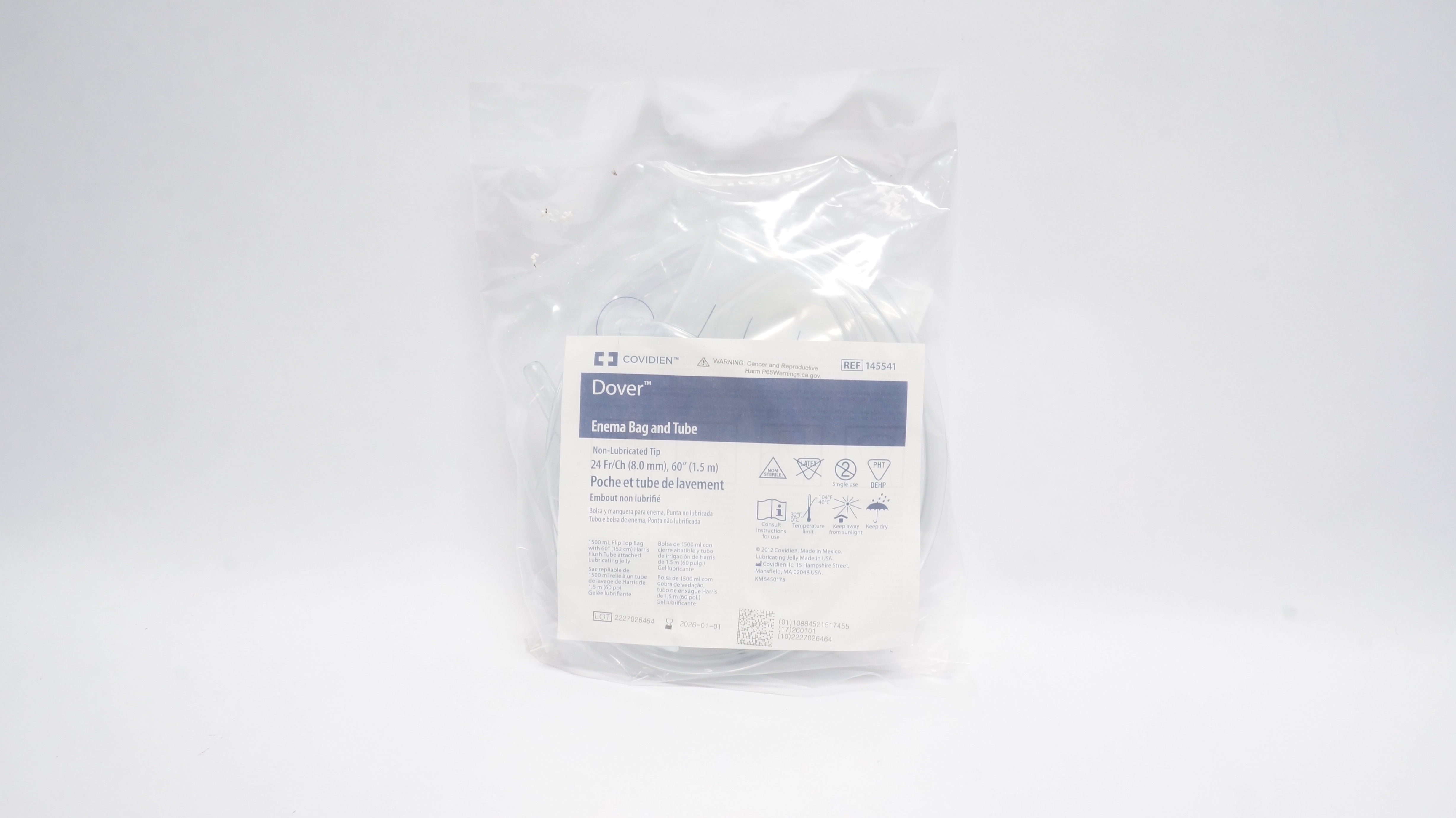 Covidien 145541 Dover Enema Bag & Tube 24Fr/h x 60In (x)