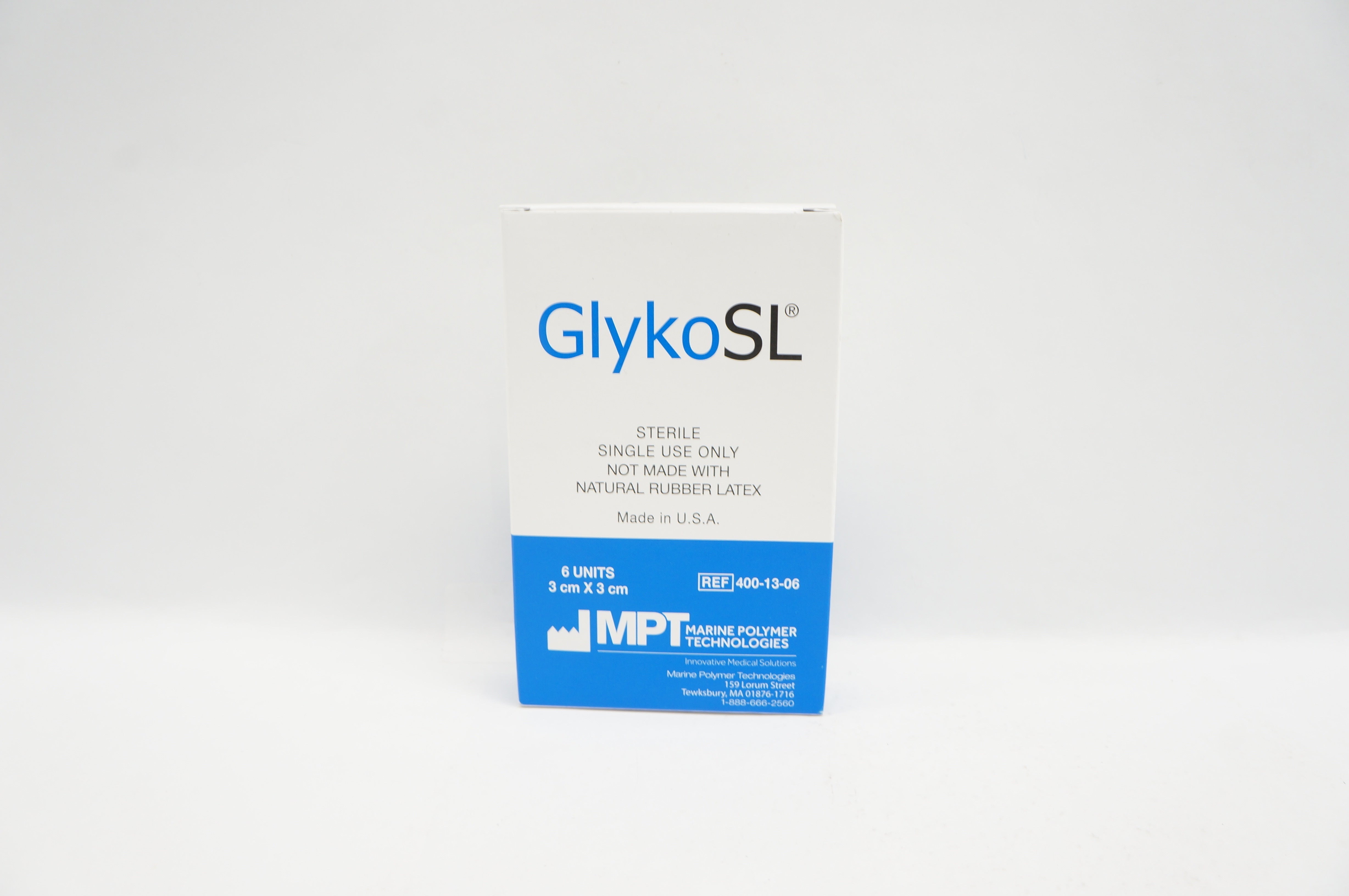 MPT 400-13-06 GlykoSL Patch Not Made w/Natural  Rubber Latex, 3cm x 3 cm - Box of 6