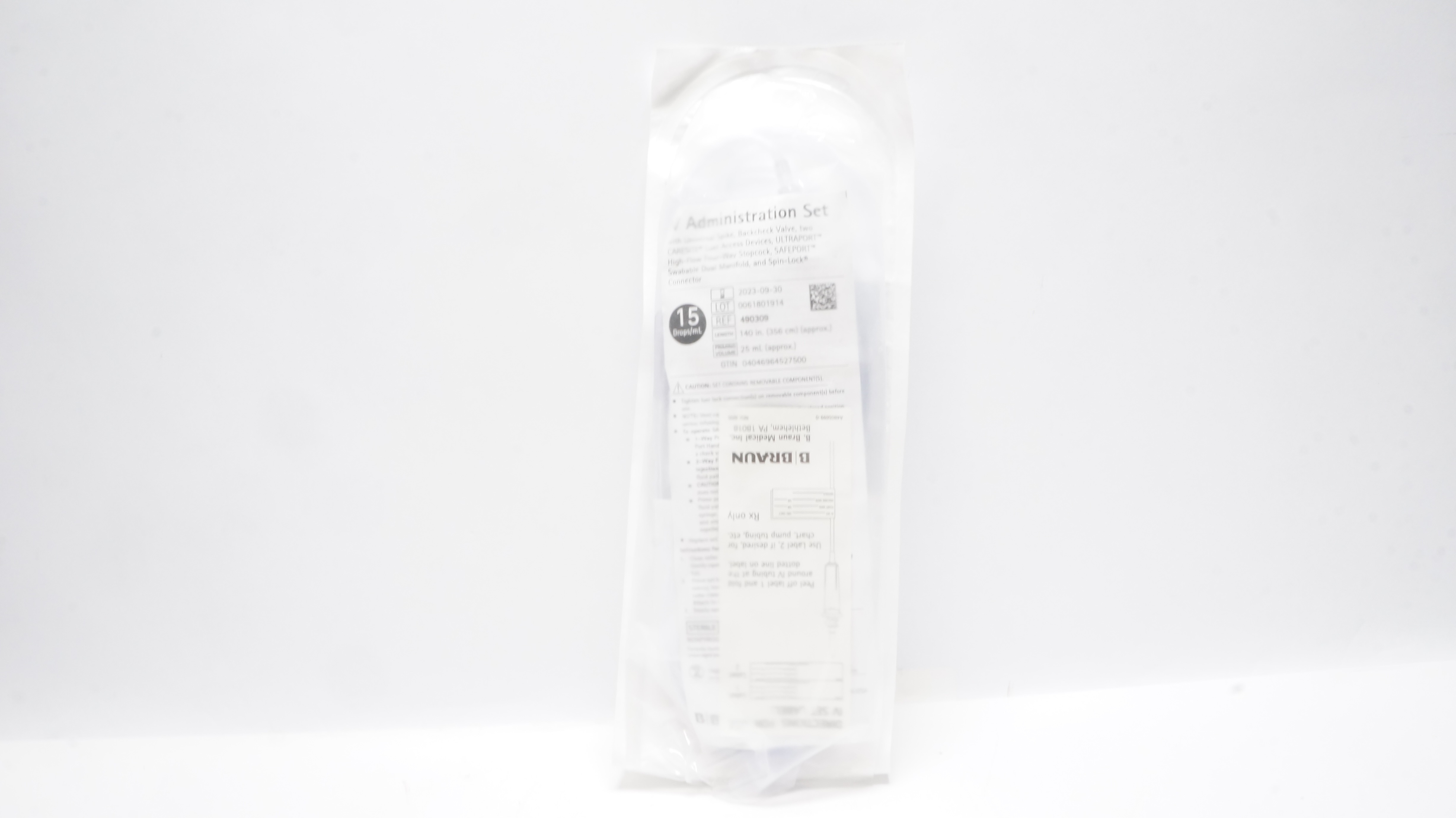 Braun 490309 IV Administration Set 140inch x 25mL, 15Drops/mL (x)