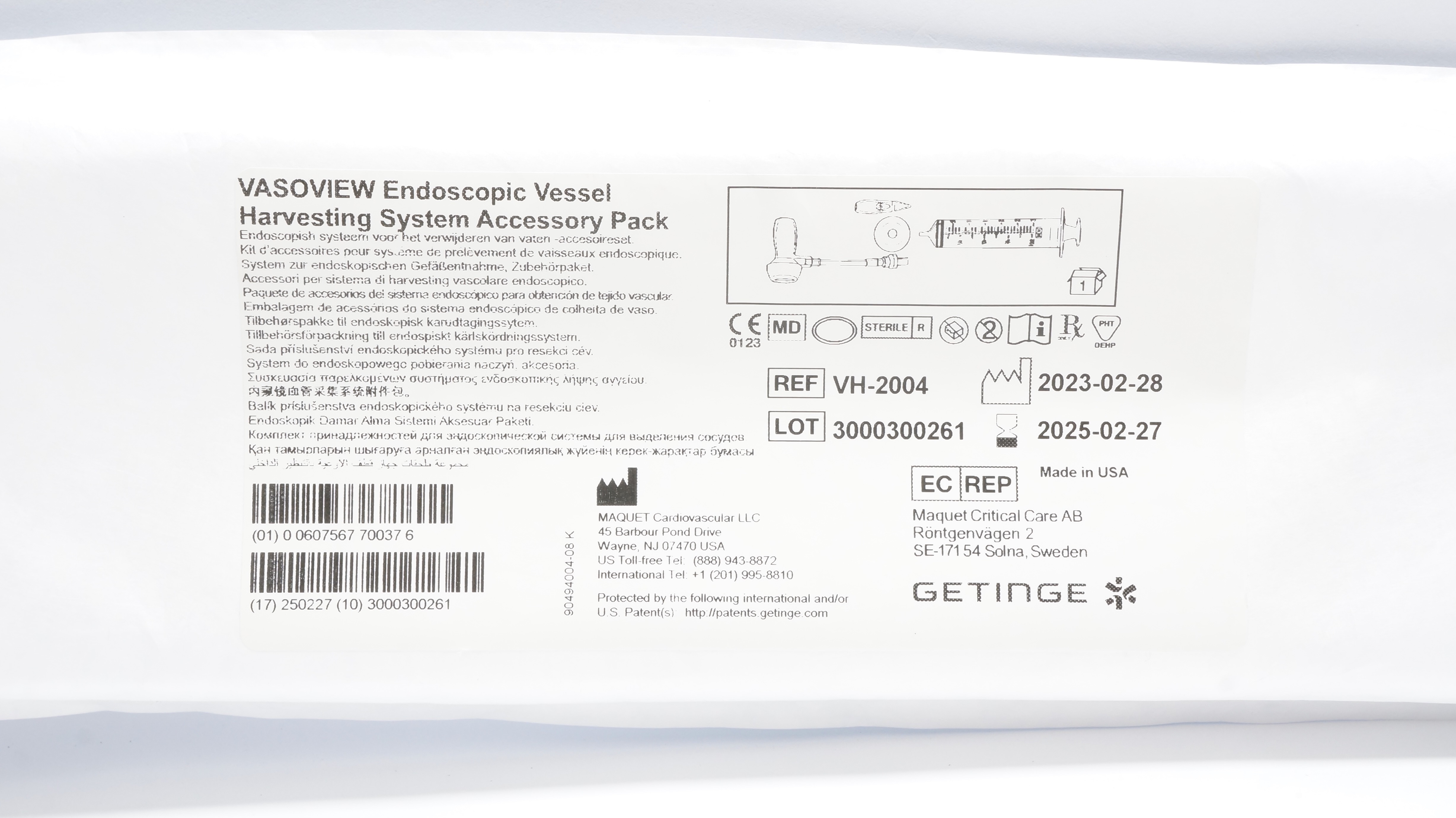 Maquet VH-2004 Vasoview Endoscopic Vessel Harvesting System Accessory Pack