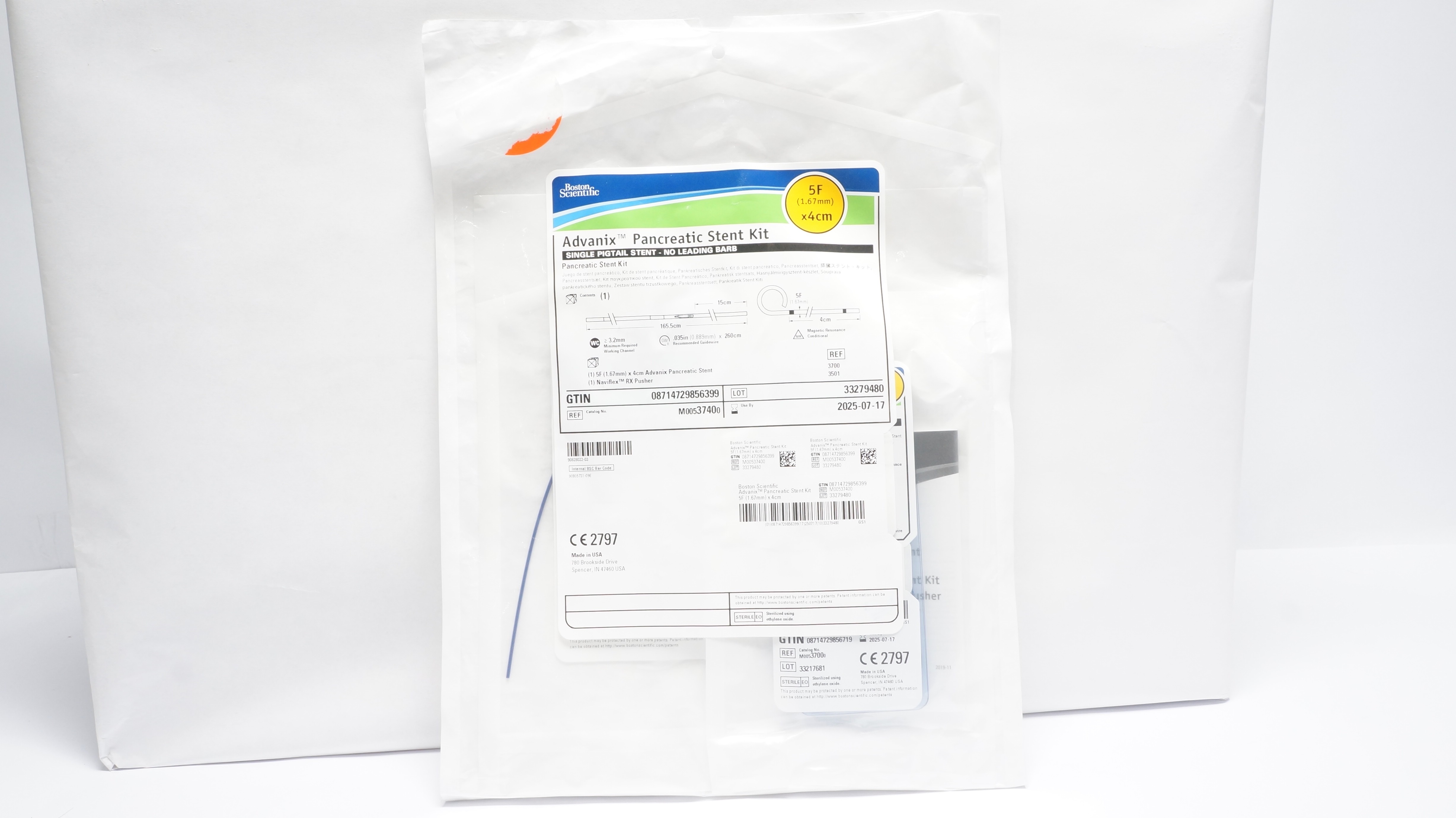 Boston Scientific M00537400 Advanix Pancreatic Stent Kit 5F x 4cm  (x)
