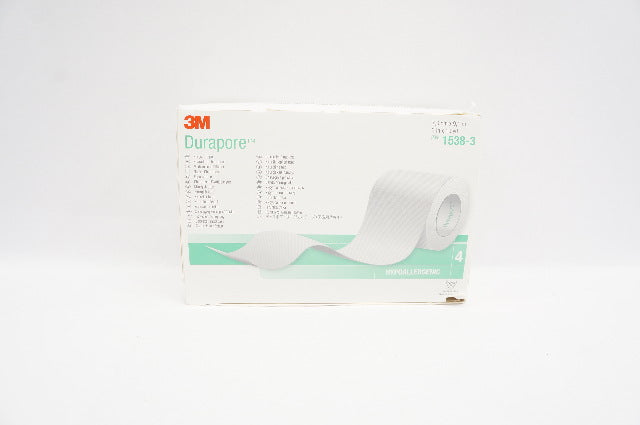 3M 1538-3 Durapore Hypoallergenic Surgical Tape 3inch x 10yd (x) - Box of 4