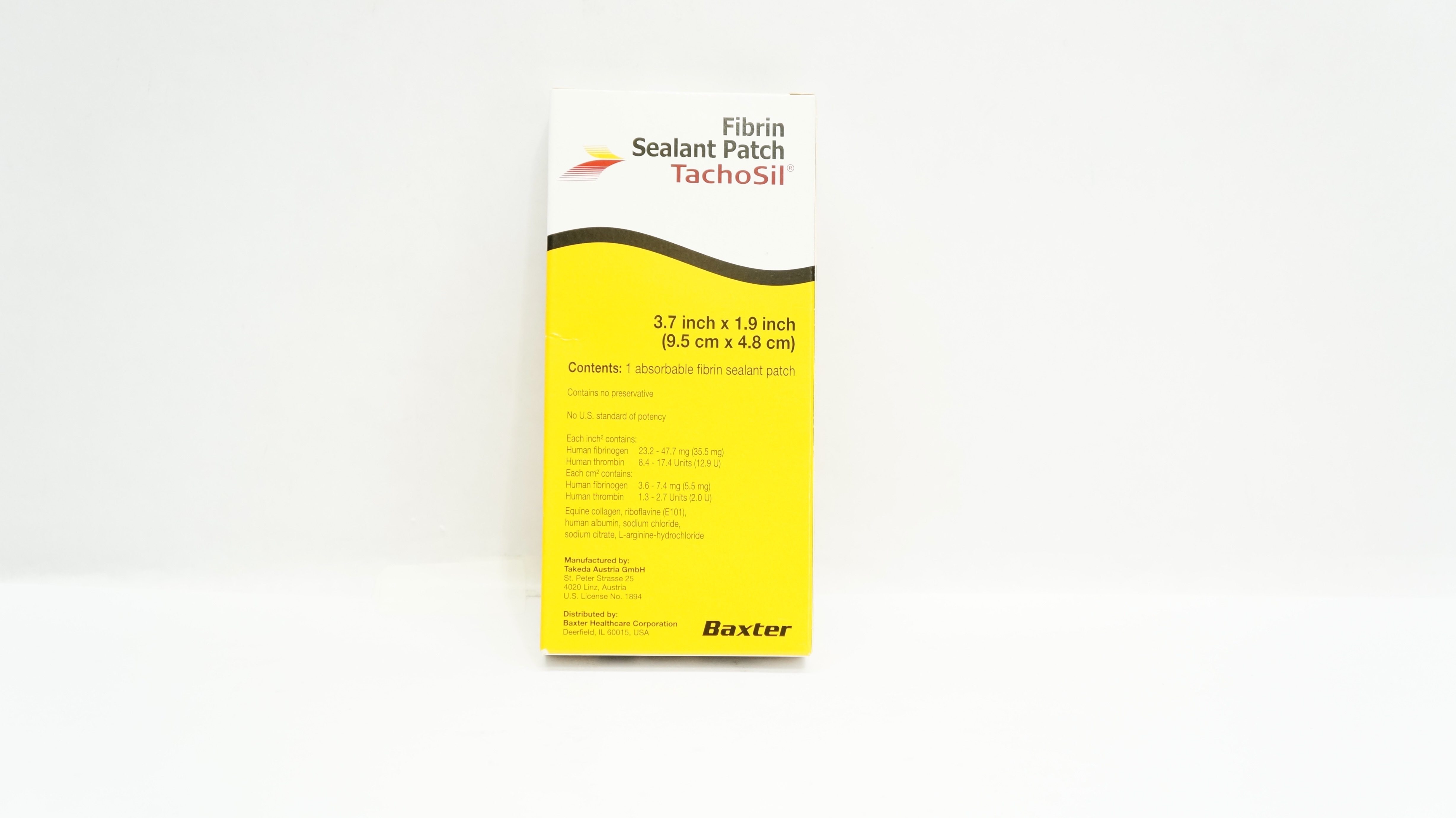 Baxter 1144922 Absorbable Fibrin Sealant Patch TachoSil 3.7inch x 1.9inch (x)