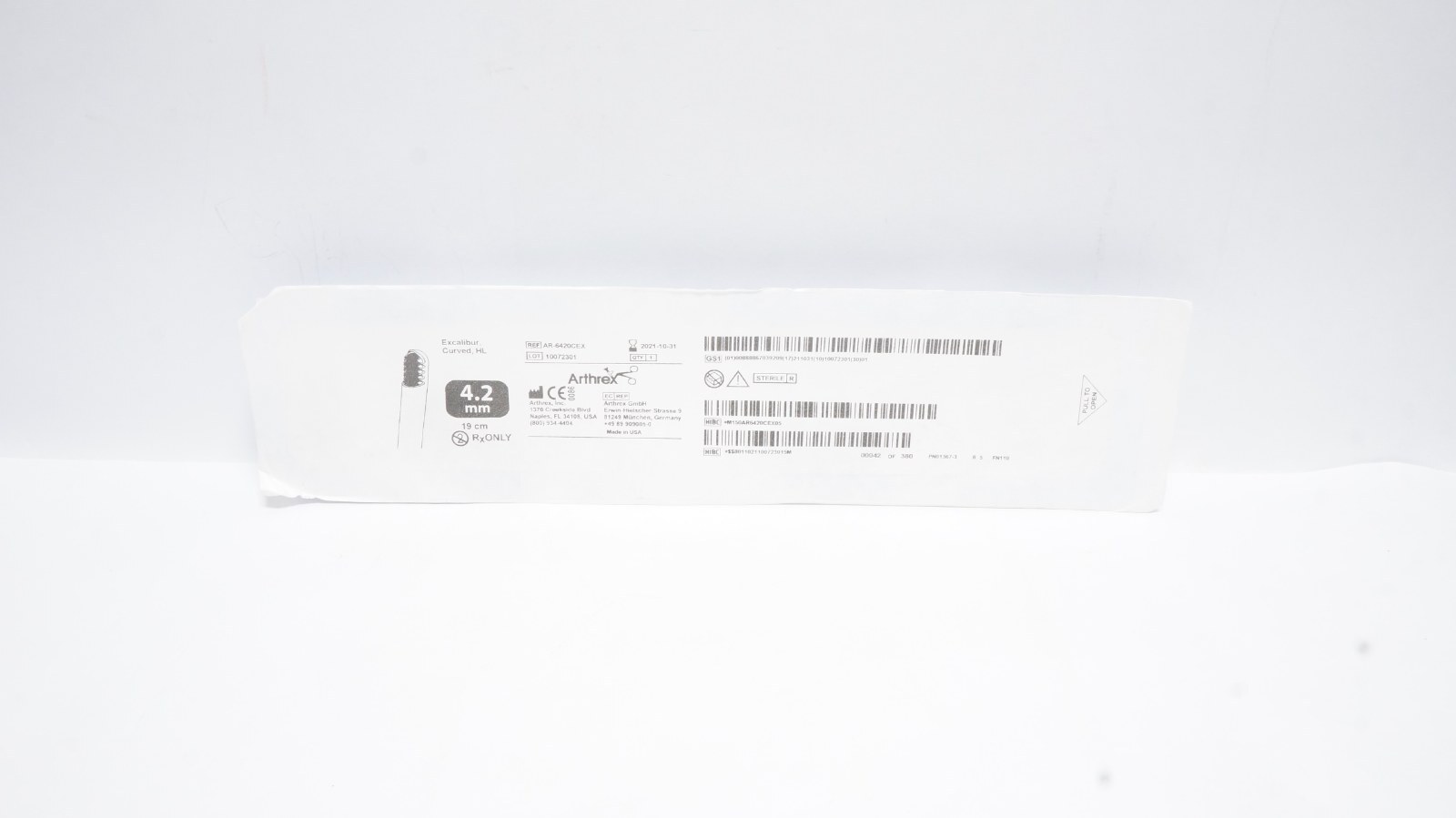 Arthrex AR-6420CEX Excalibur Curved HL 4.2 mm 19 cm