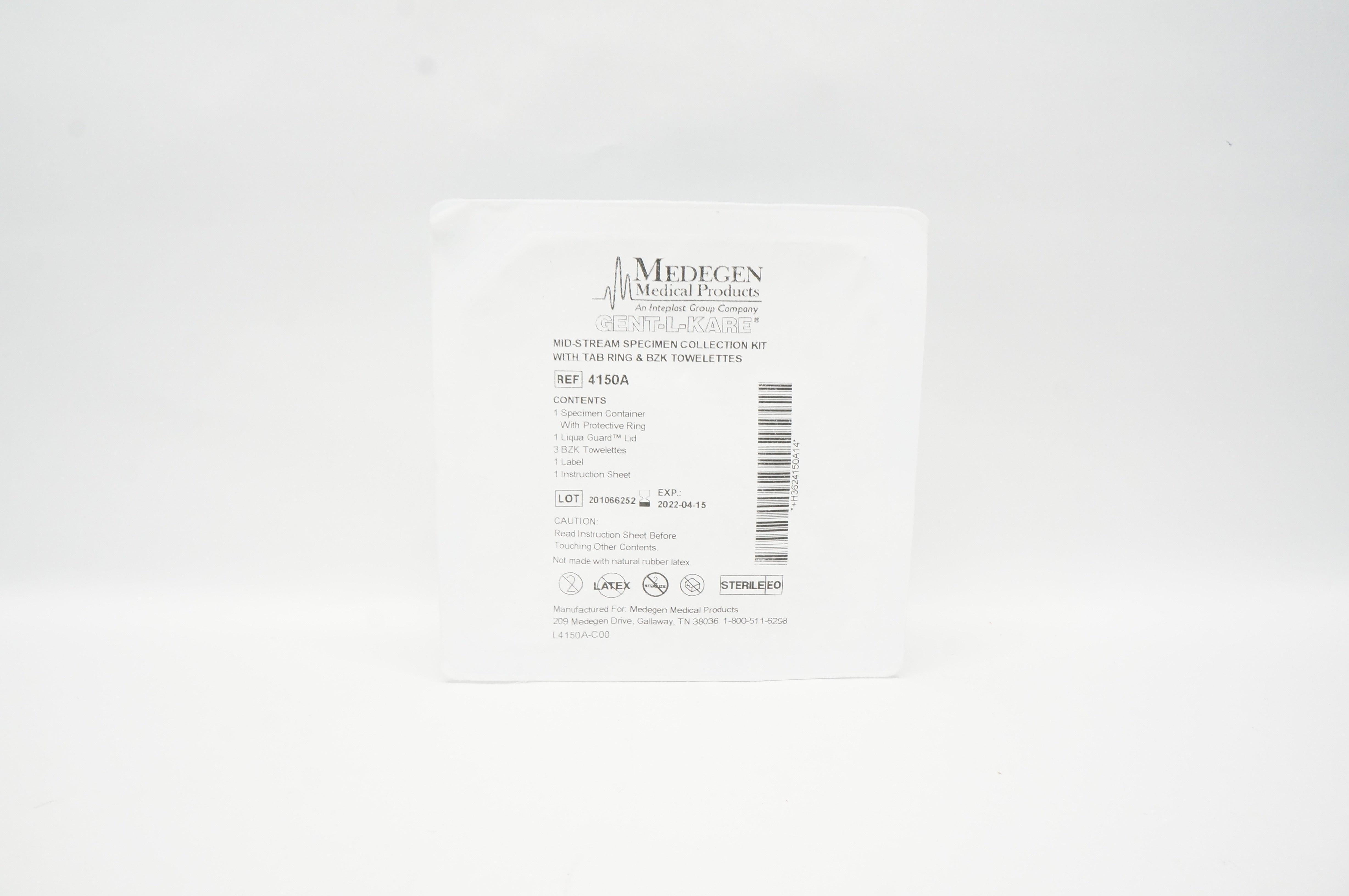 Medegen 4150A Gent-L-Kare Mid-Stream Specimen Collection Kit