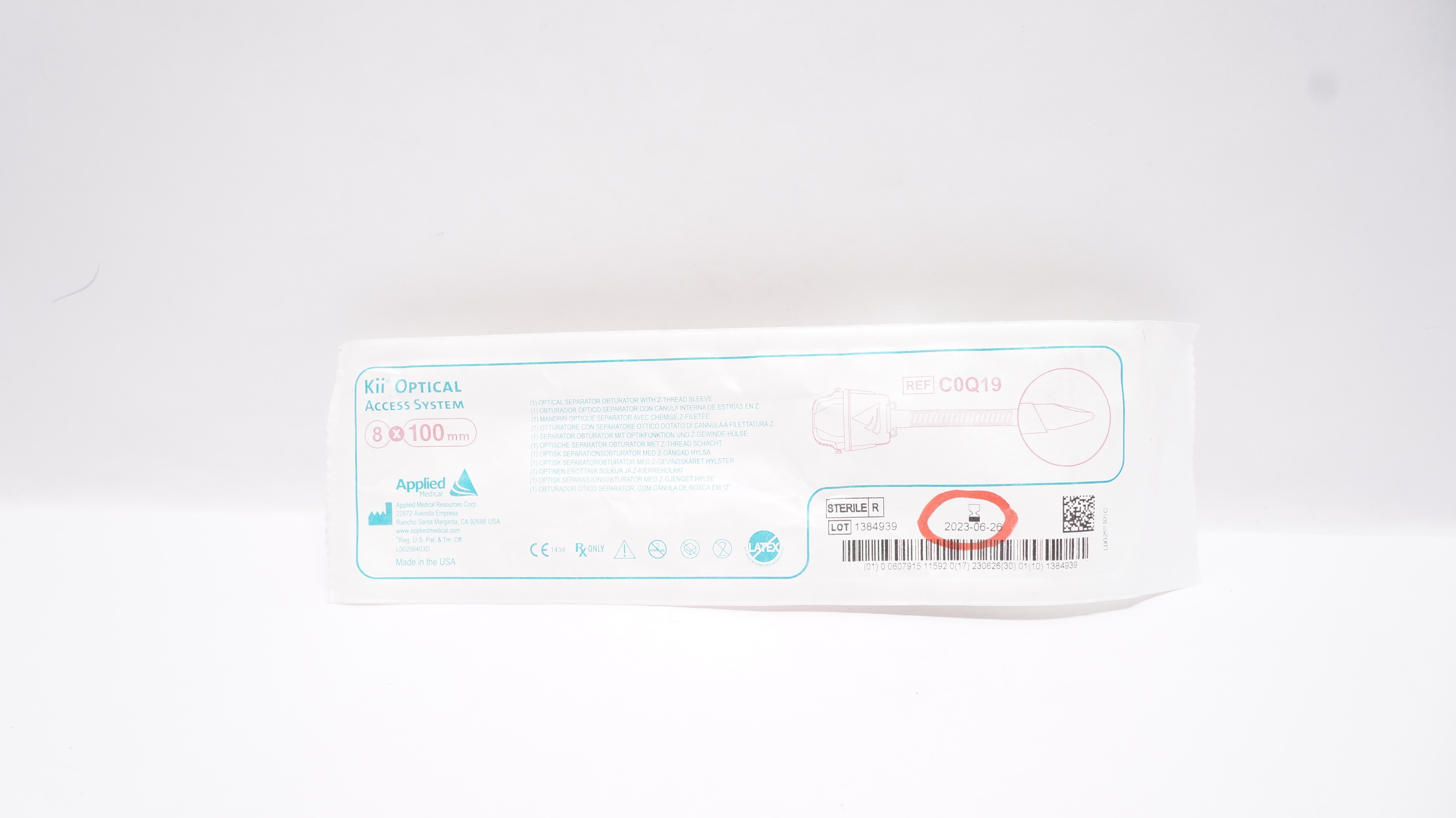 Applied Medical C0Q19 Kii Optical Access System 8 x 100mm (x)