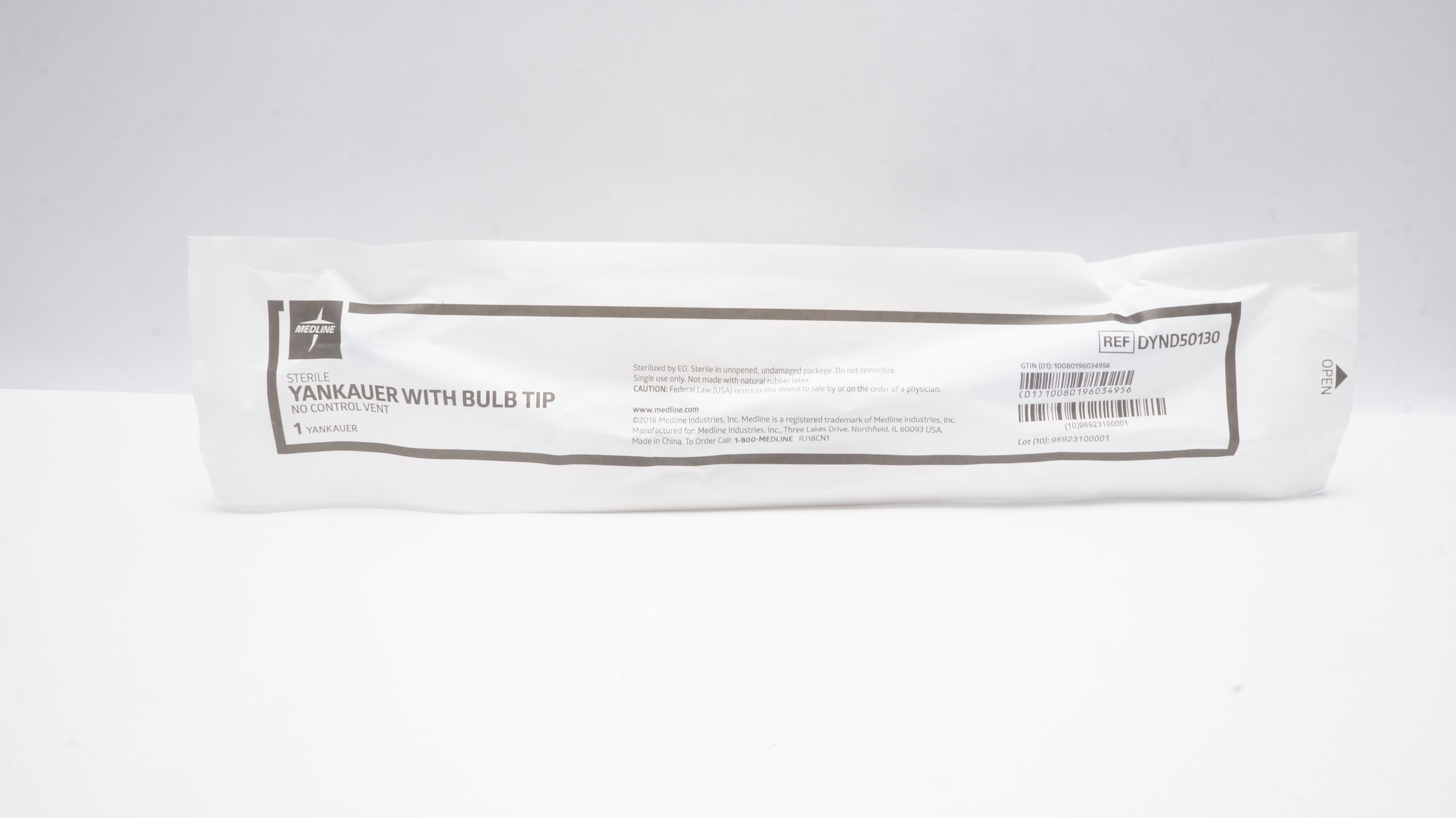 Medline DYND501330 Yankauer With Bulb Tip No Control Vent