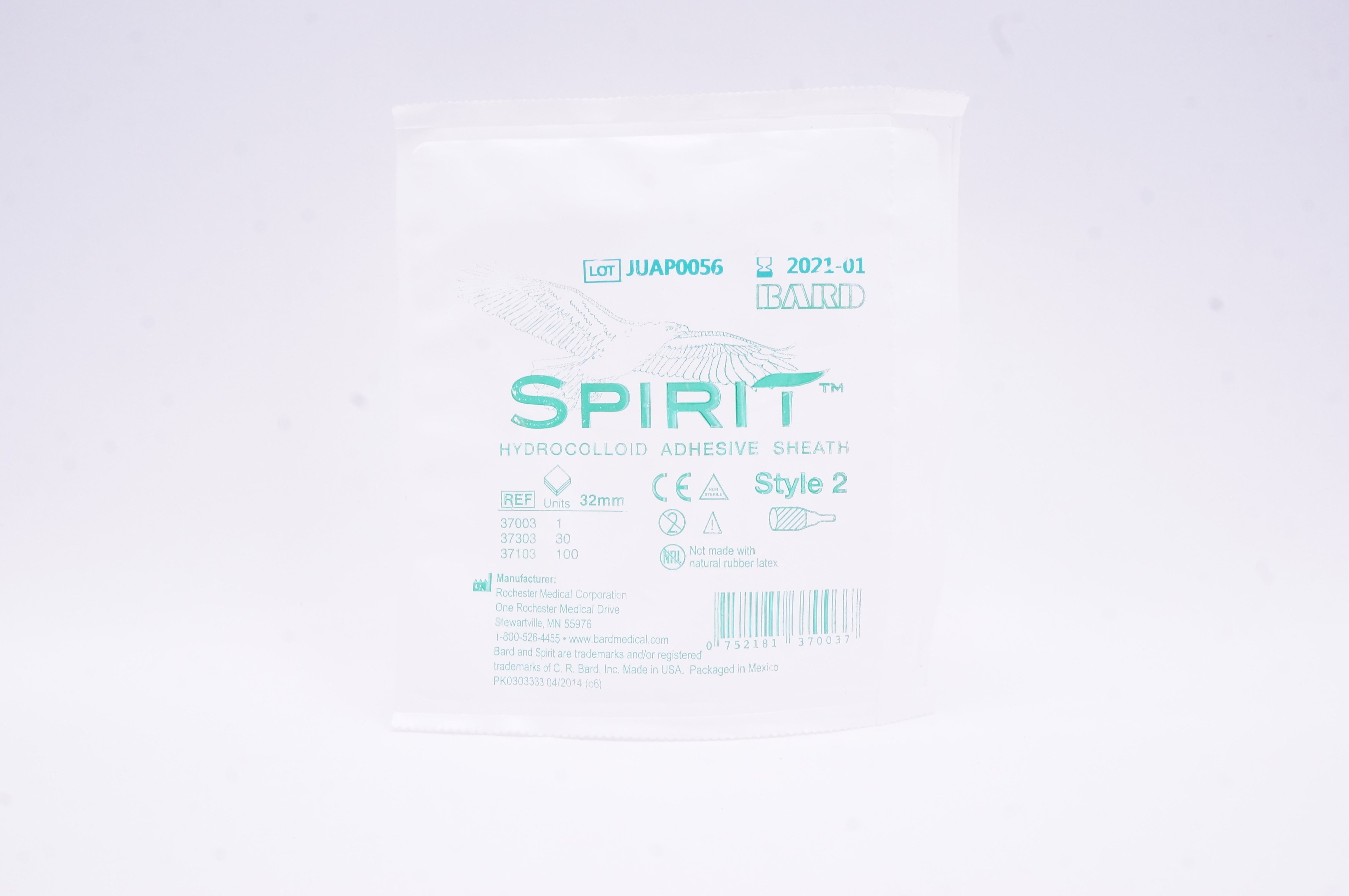 Rochester Medical 37003 Spirit Hydrocolloid Adhesive Sheath 32 mm Style 2 (x)