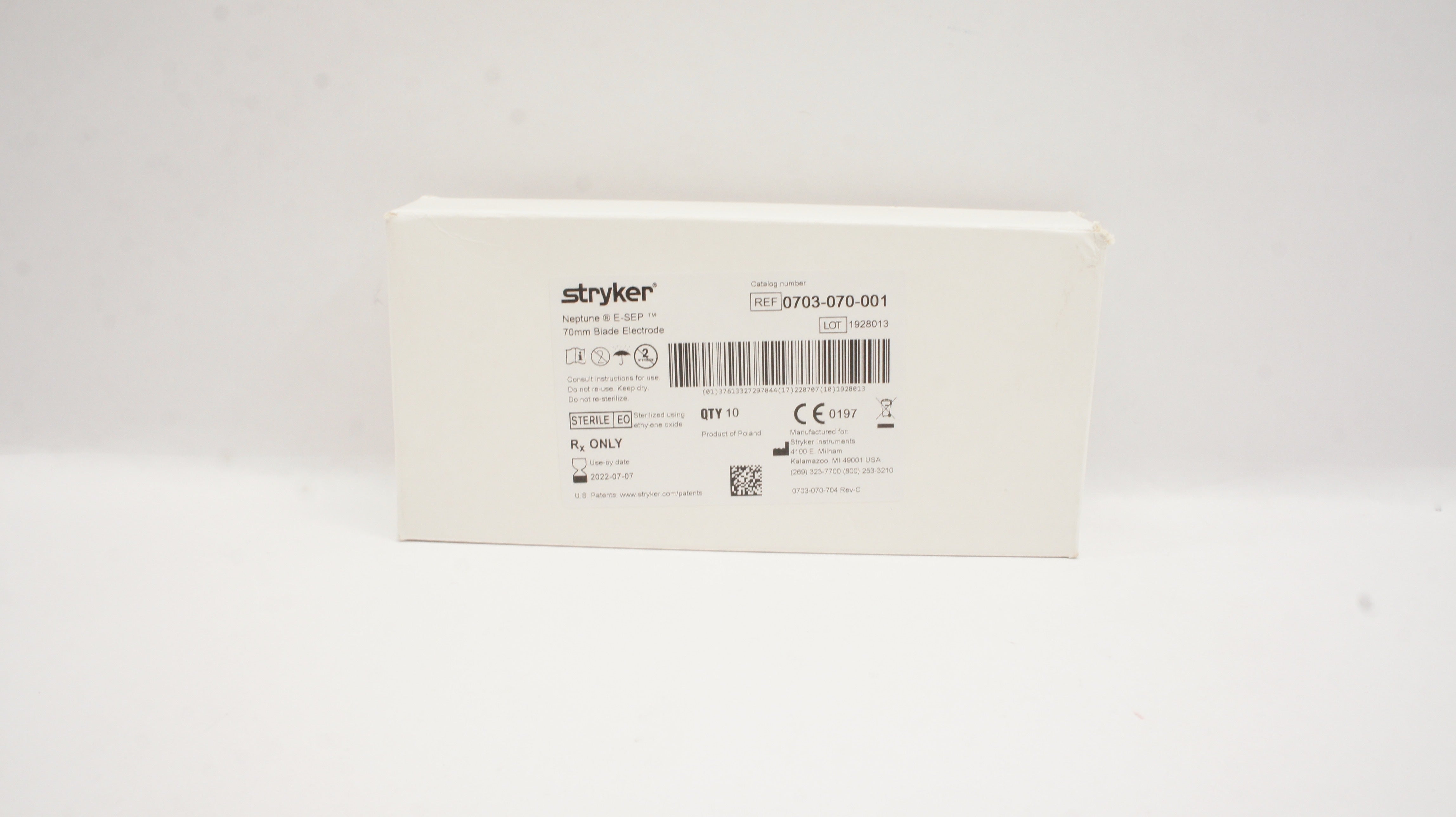 Stryker 0703-070-001 Neptune E-SEP Blade Electrode 70mm (x) - Box of 10