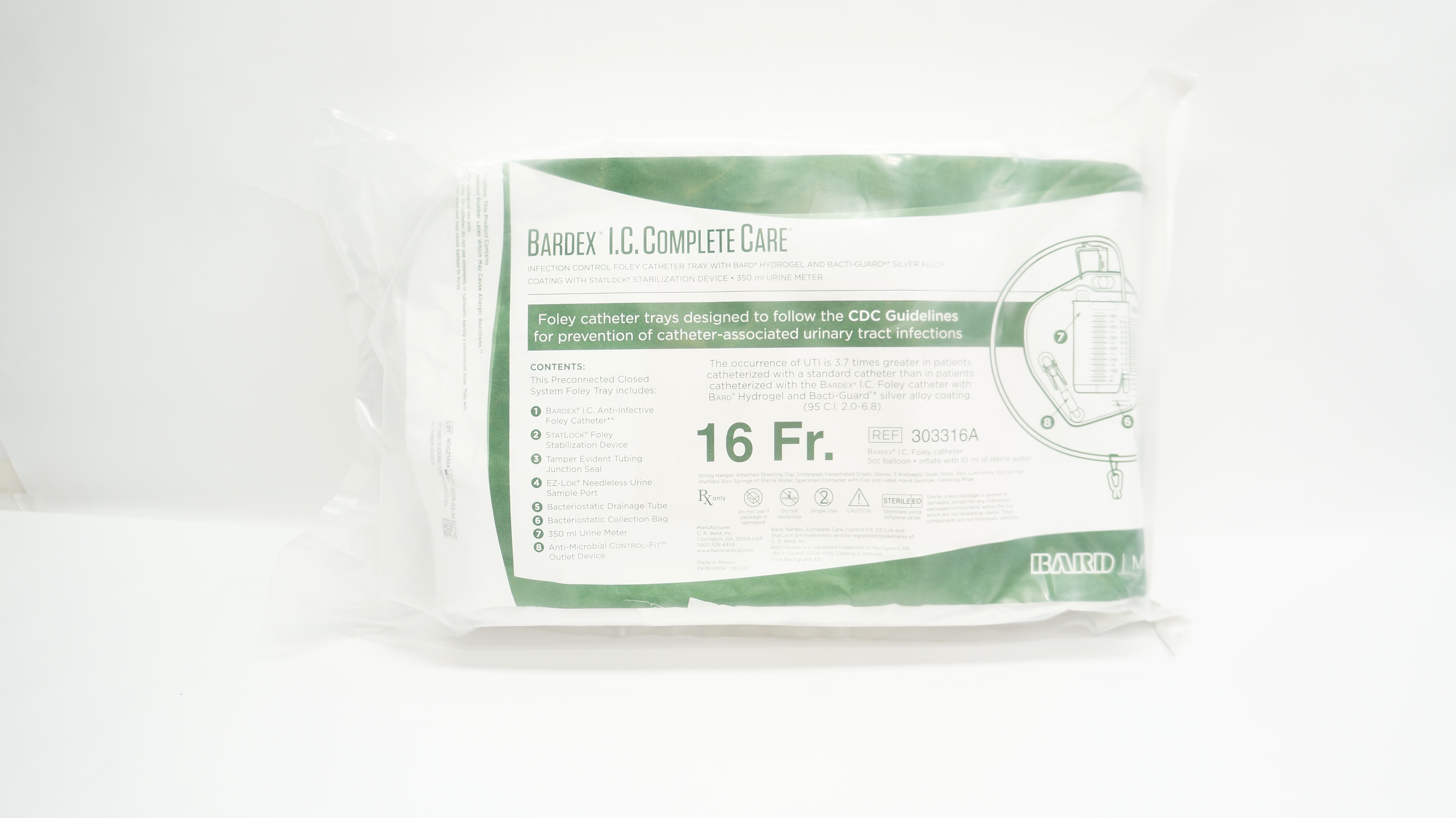 Bard 303316A Bardex I.C. Complete Care Infection Control Foley Cath.Tray 16Fr