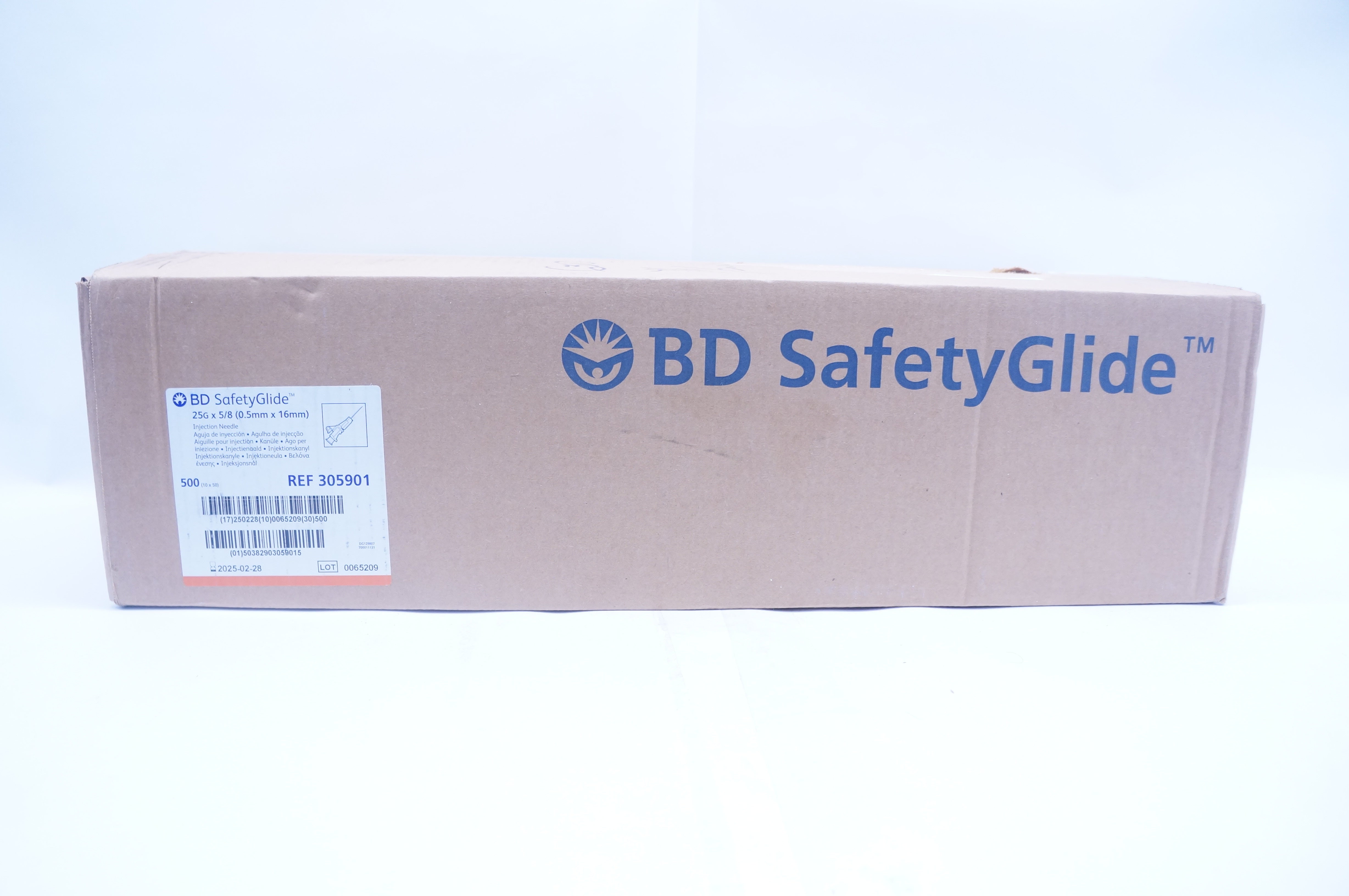BD 305901 Safety Glide Injection Ndle 25G x 5/8 - Case of 500
