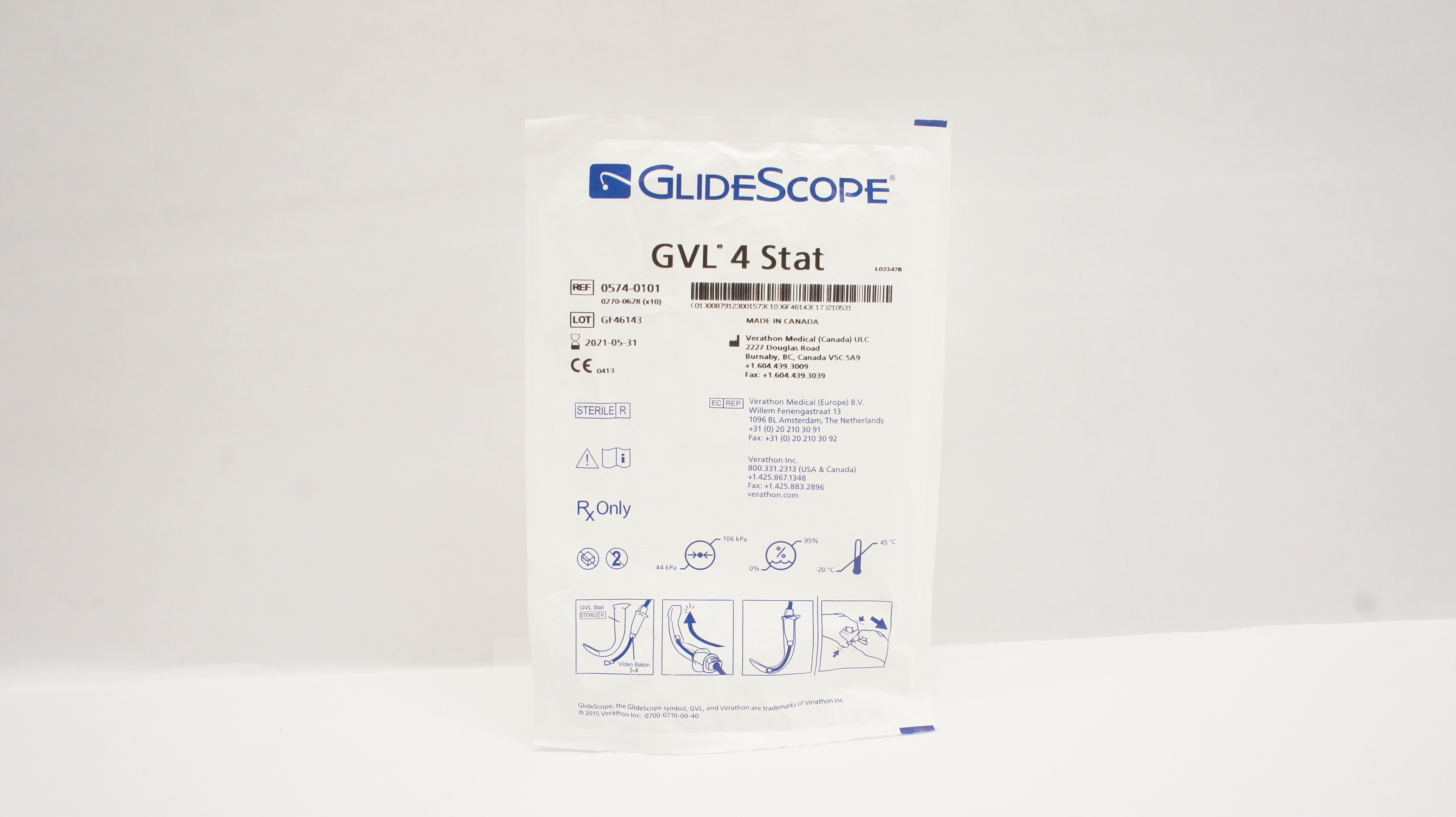 Verathon Medical 0574-0101 GlideScope GVL 4 Stat (x)