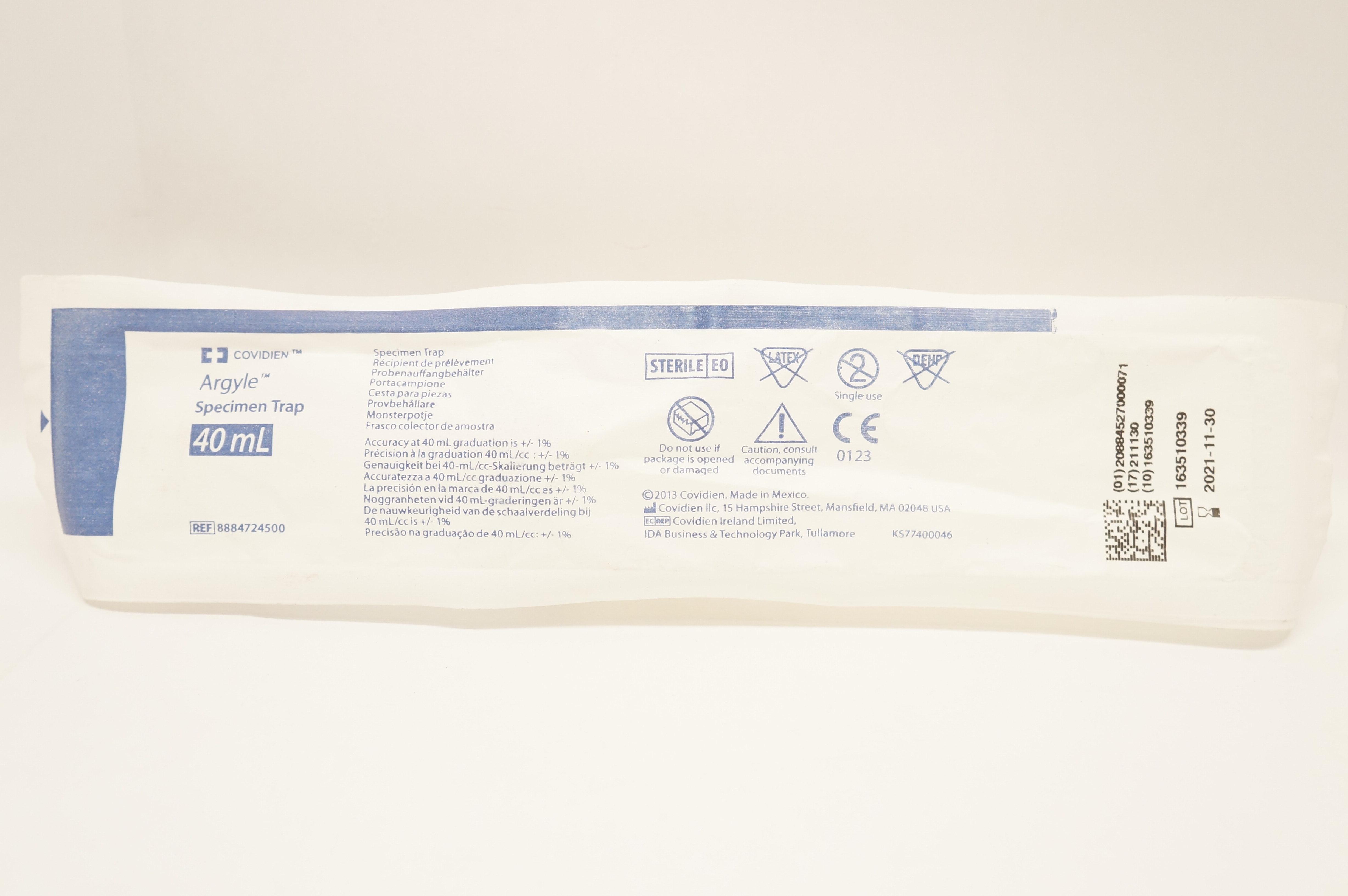 Covidien 8884724500 Argyle Specimen Trap 40mL (x)