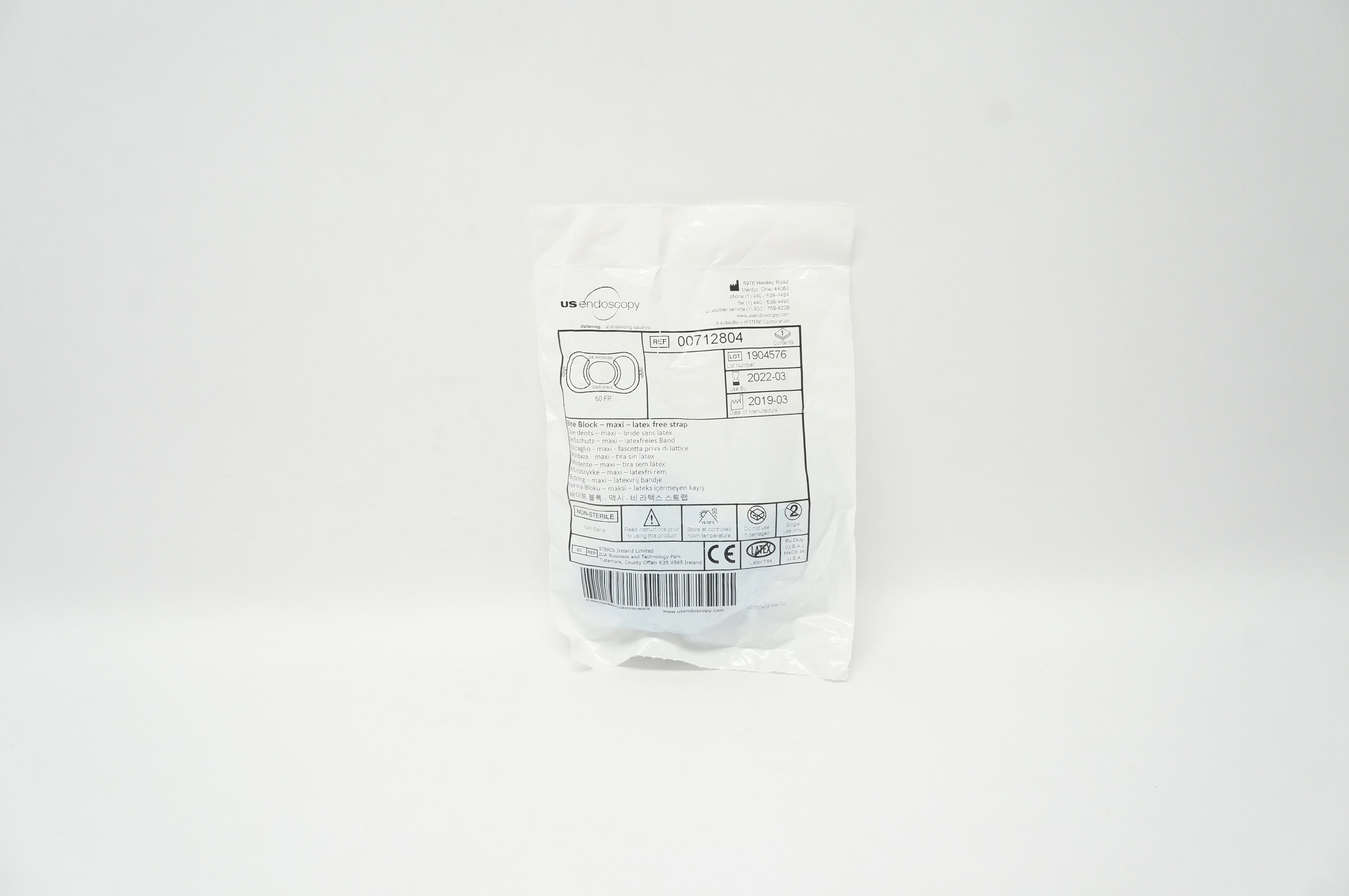 US Endoscopy 00712804 Bite Block, Maxi, Latex Free Strap 60Fr (x)