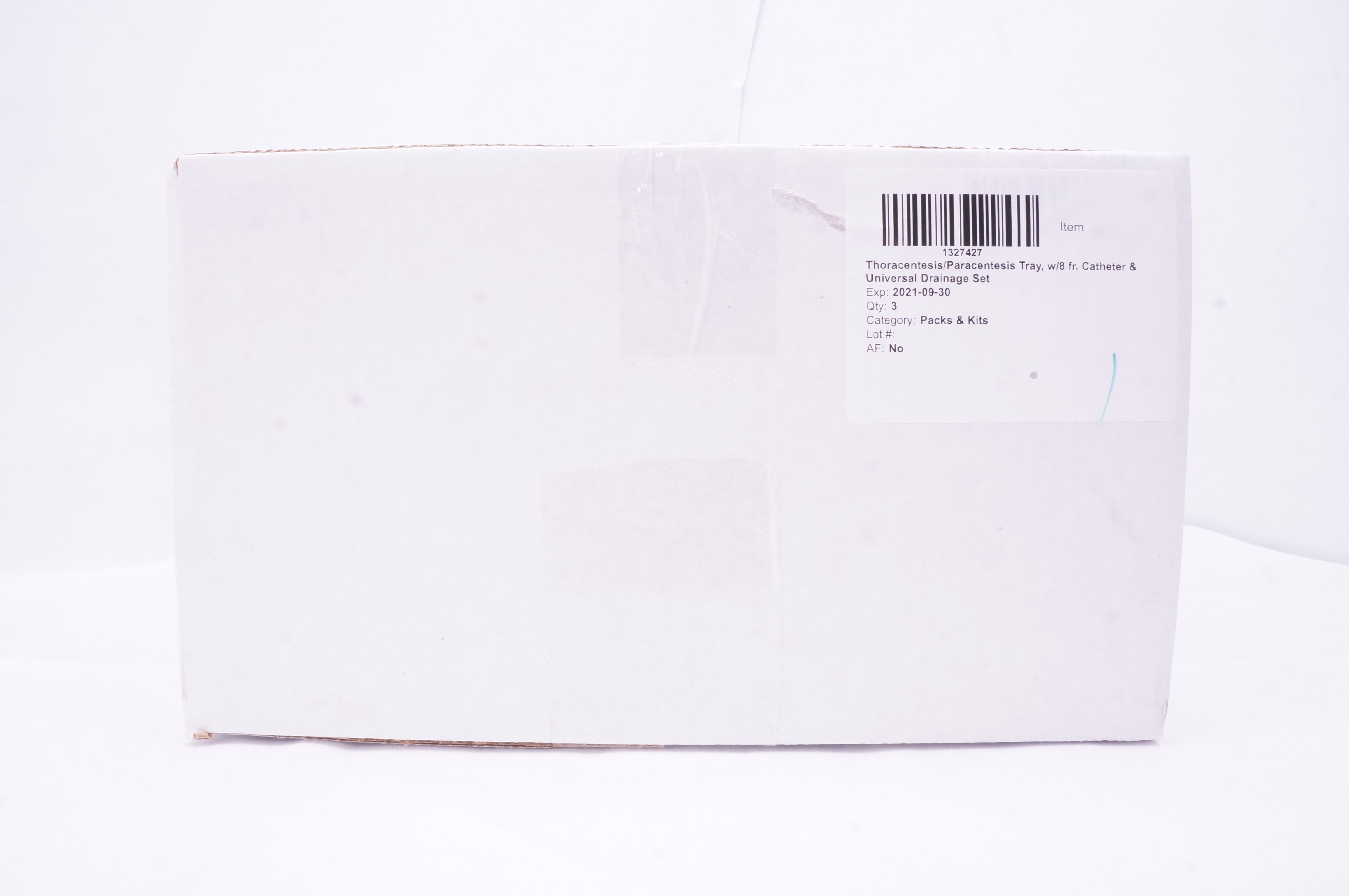 CareFusion TPT1000SP Safe-T Plus Thora-Para 8 Fr Catheter Drainage Tray Case of 3