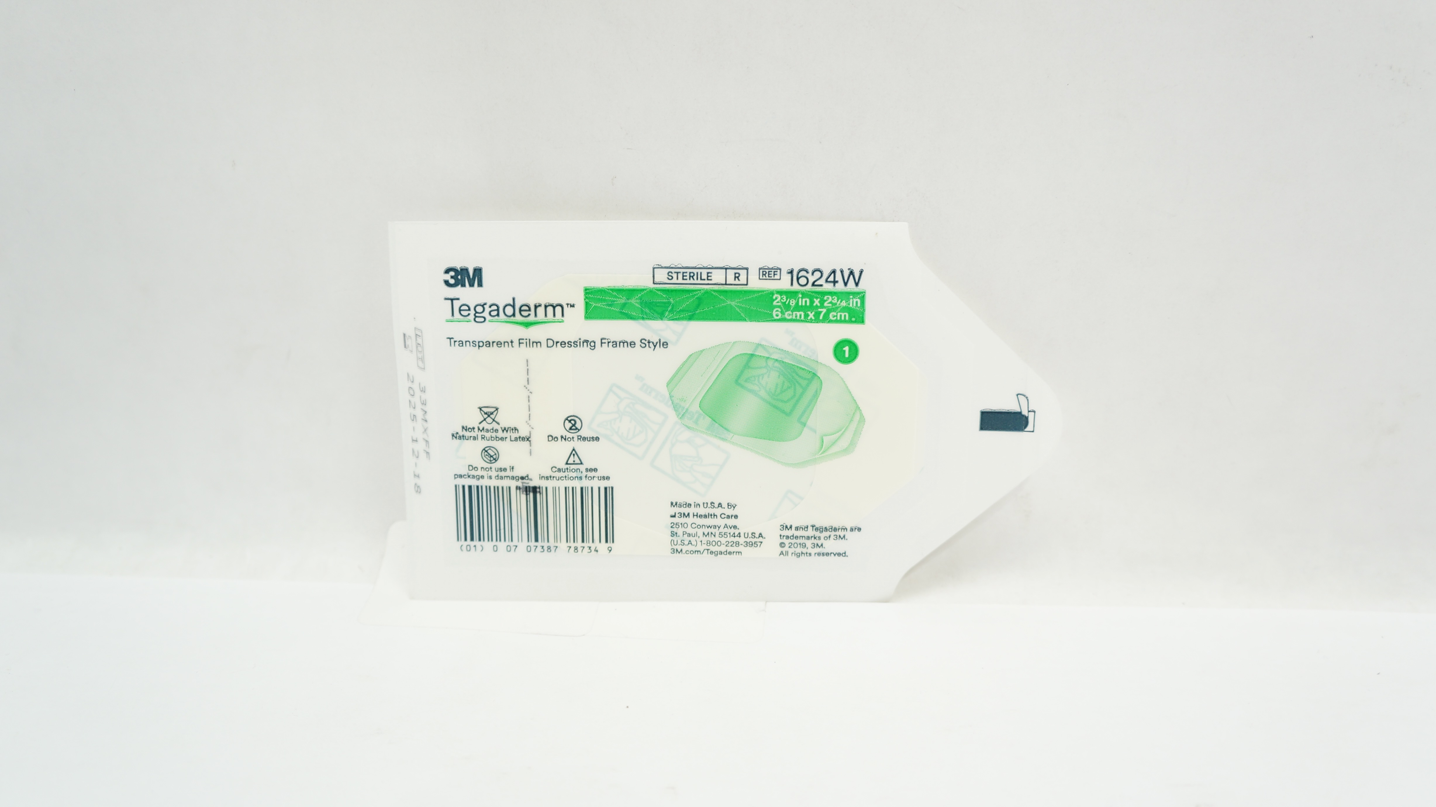 3M 1624W Tegaderm Transparent Film Dressing Frame Style 2-3/8 x 2-3/4 inch