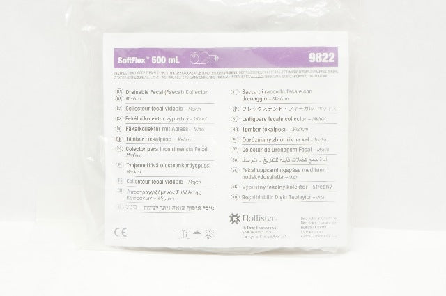 Hollister 9822 SoftFlex 500ml Drainable Fecal Collector, Medium