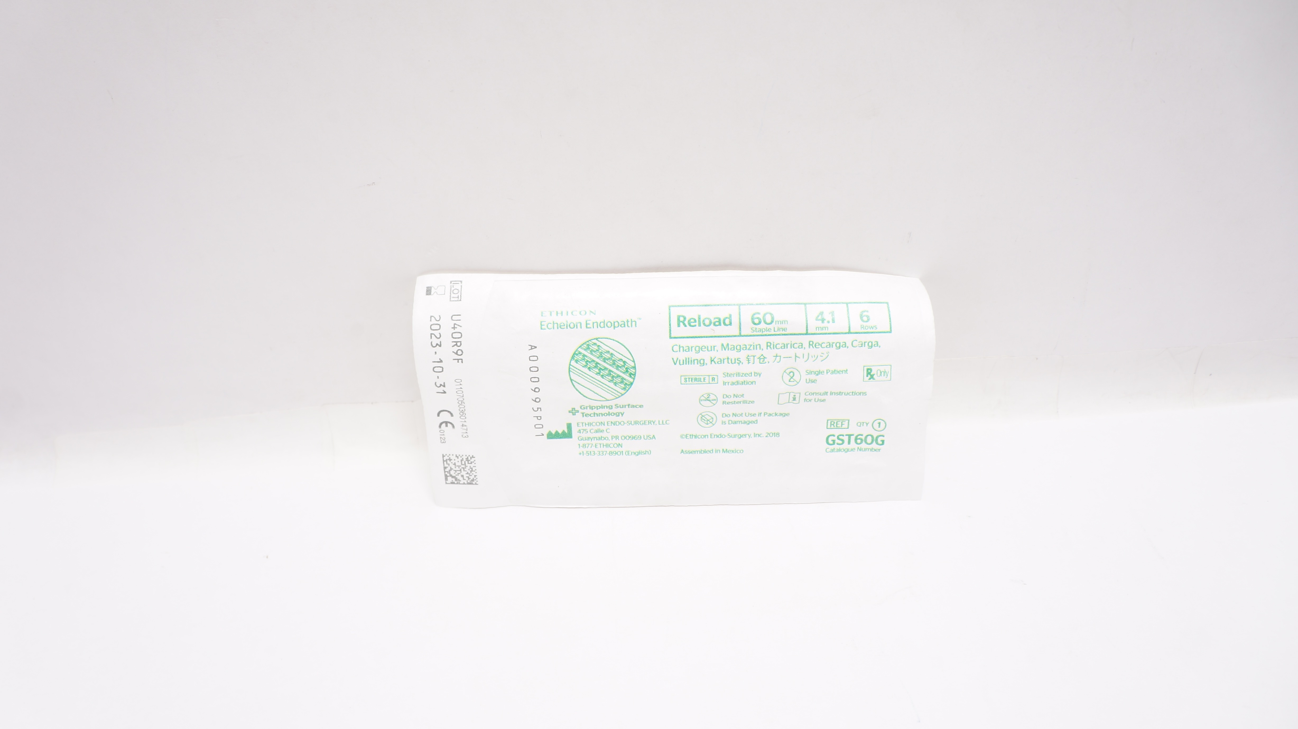 Ethicon GST60G Endopath Echelon Reload 60 mm Staple Line 4.1 mm 6 Rows (x)