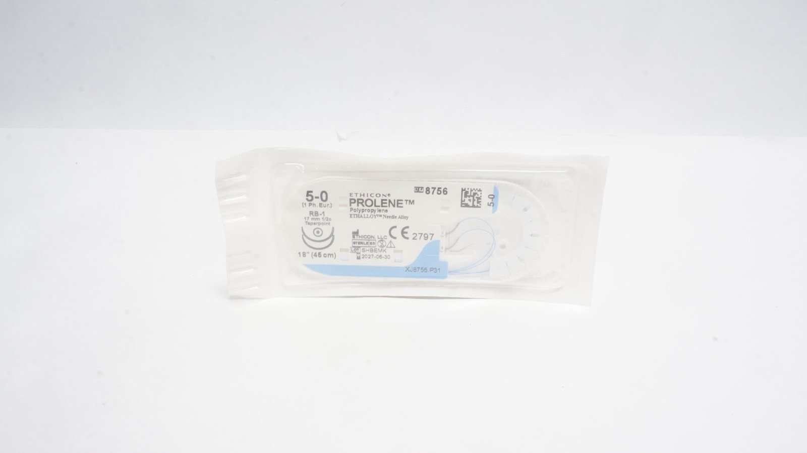 Ethicon 8756 PROLENE Suture 5-0 RB-1 17mm Taperpoint