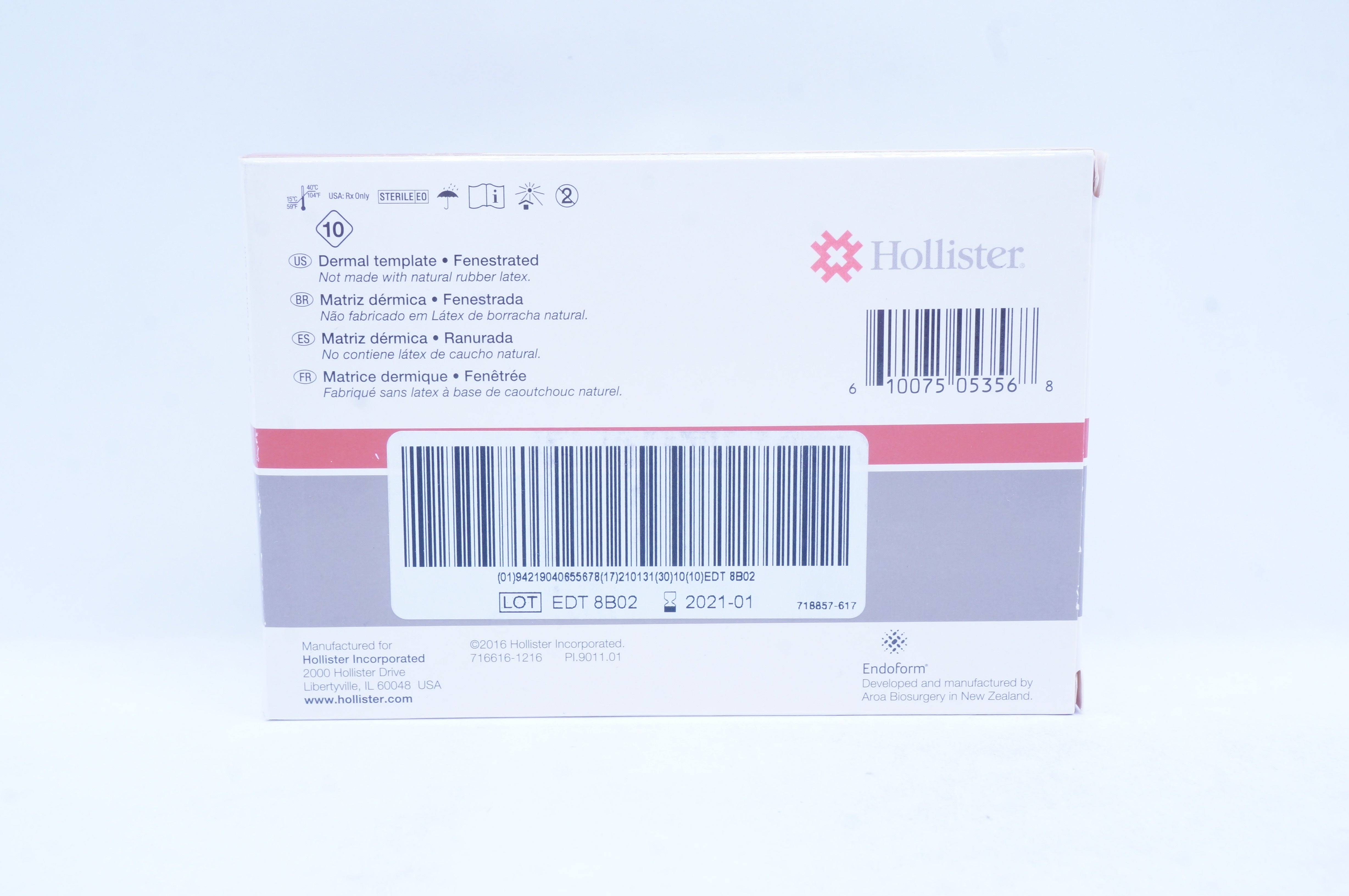 Hollister 529312 Endoform Dermal Template, Fenestrated 2inch x 2inch (x)