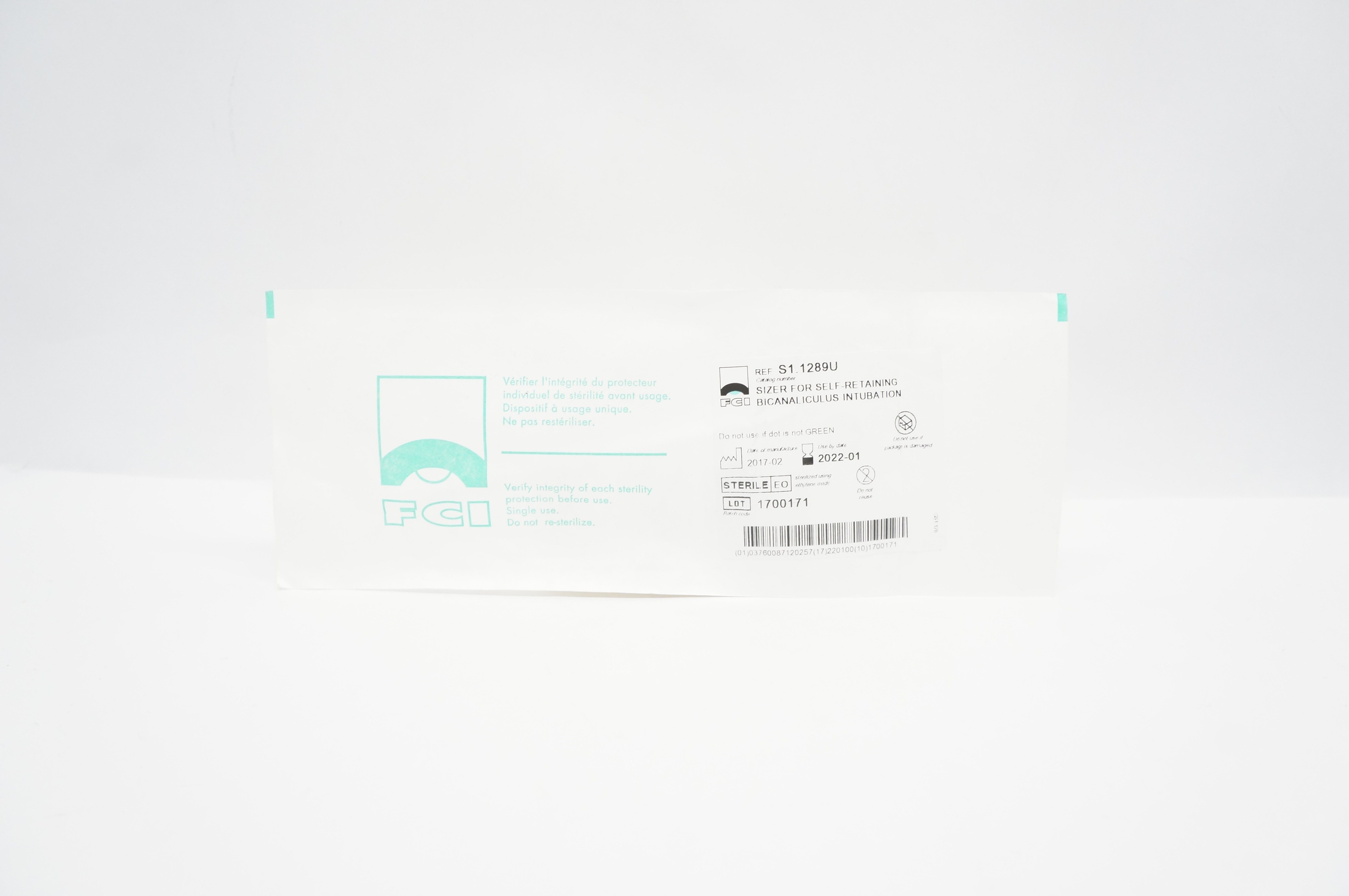 FCI S1.1289u Sizer For Self-Retaining Bicanaliculus Inturation (x)