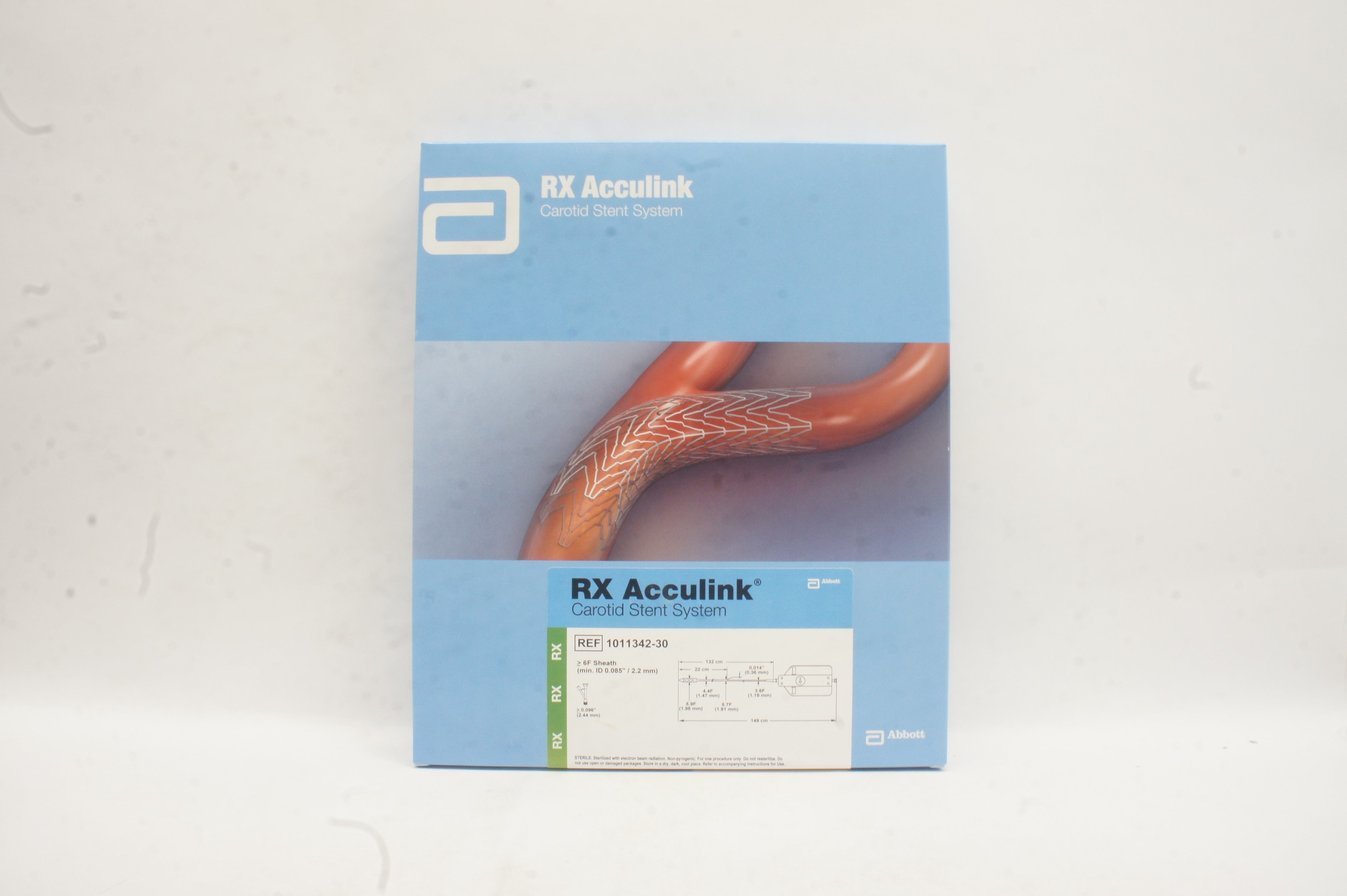 Abbott 1011342-30 RX Acculink Carotid Stnt System 10mm x 30mm 132cm (x)