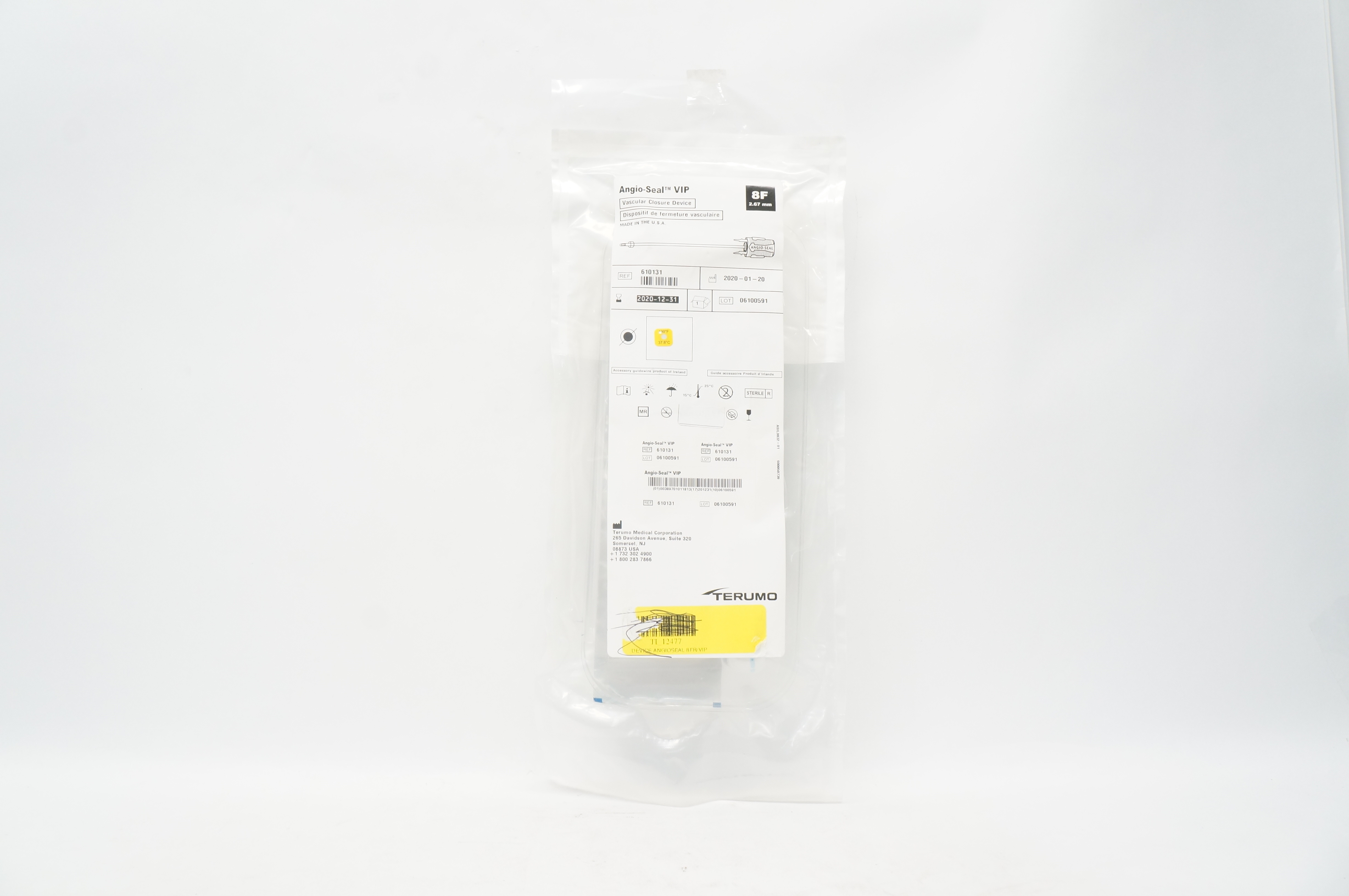 Terumo 610131 Angio-Seal VIP Vascular Closure Device 8F (x)