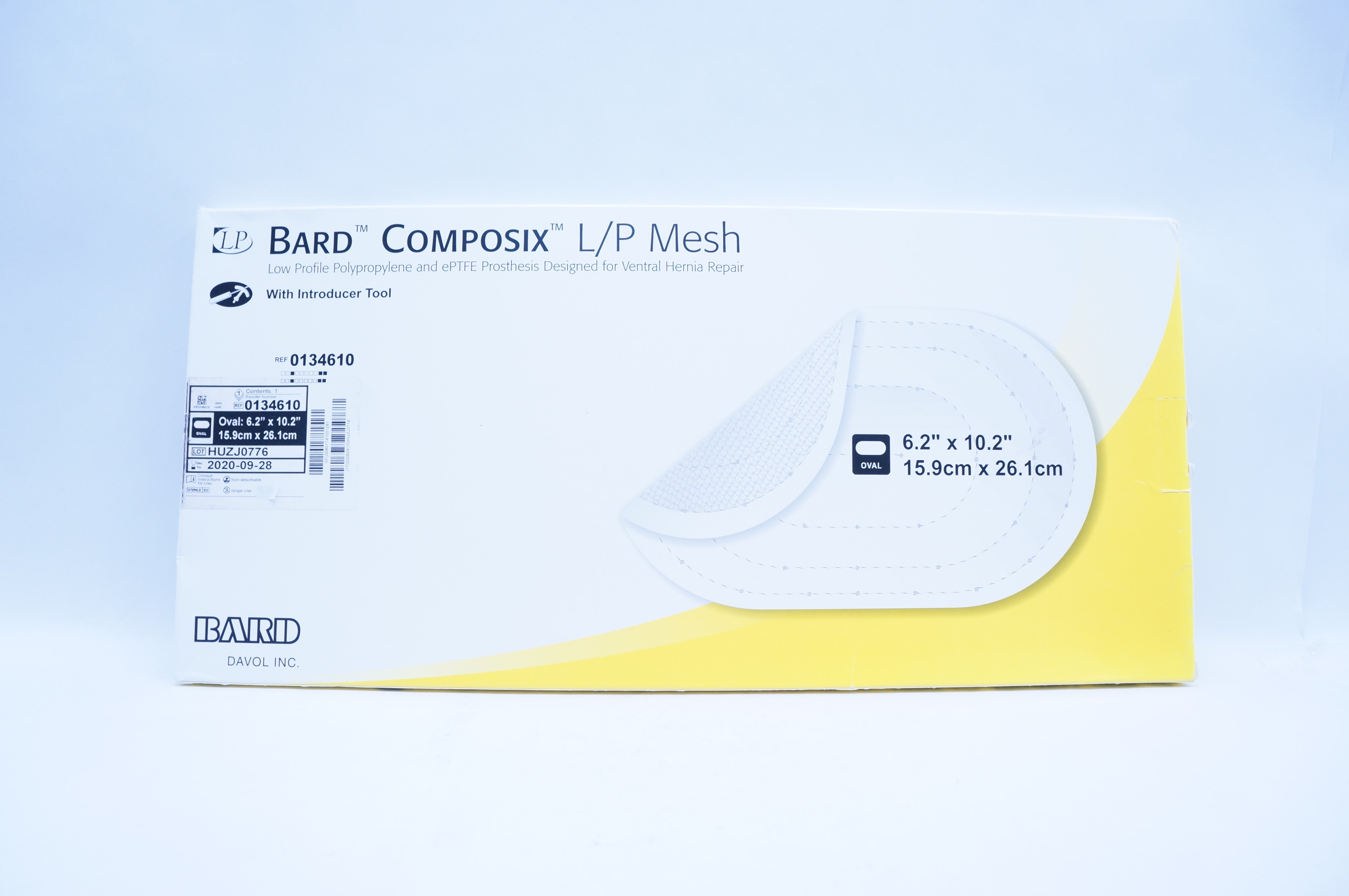Bard 0134610 Composix L/P Mesh Polypropylene & ePTFE Prosthesis 6.2x10.2 in. (x)