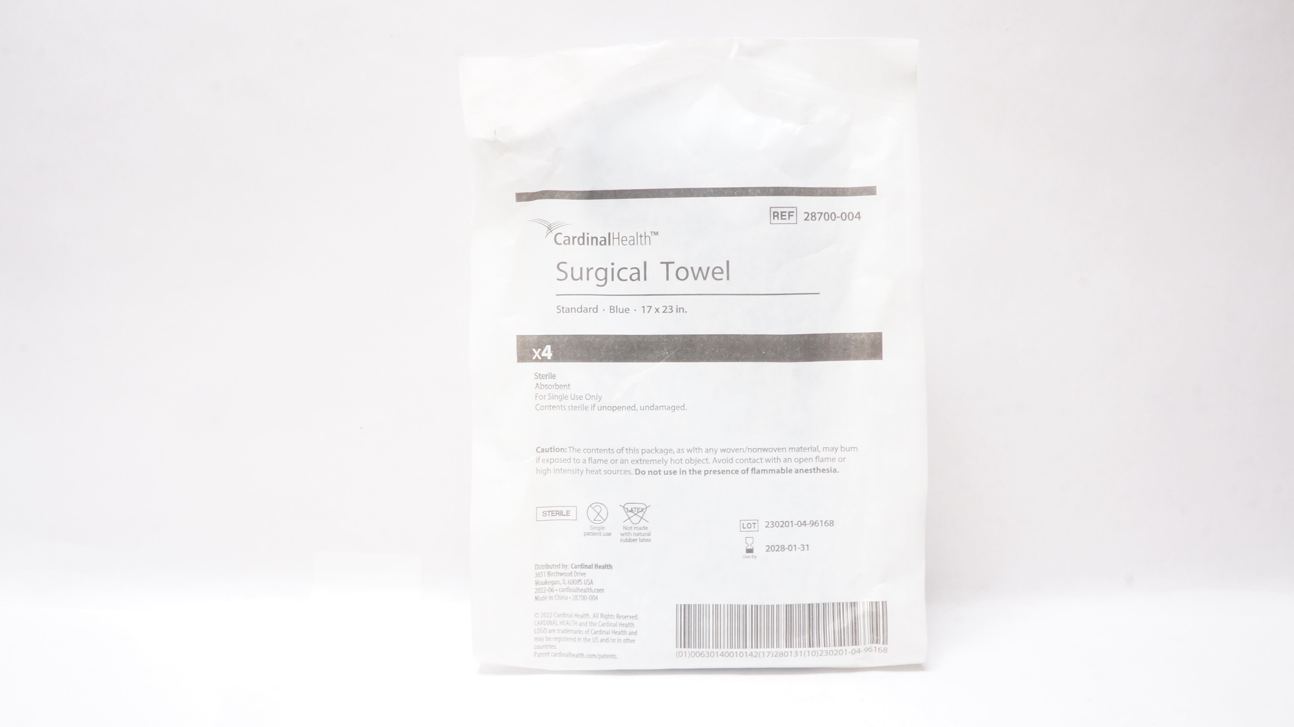 Cardinal Health 28700-004 Surgical Towel Standard,Blue,17 x 23In Pack of 4