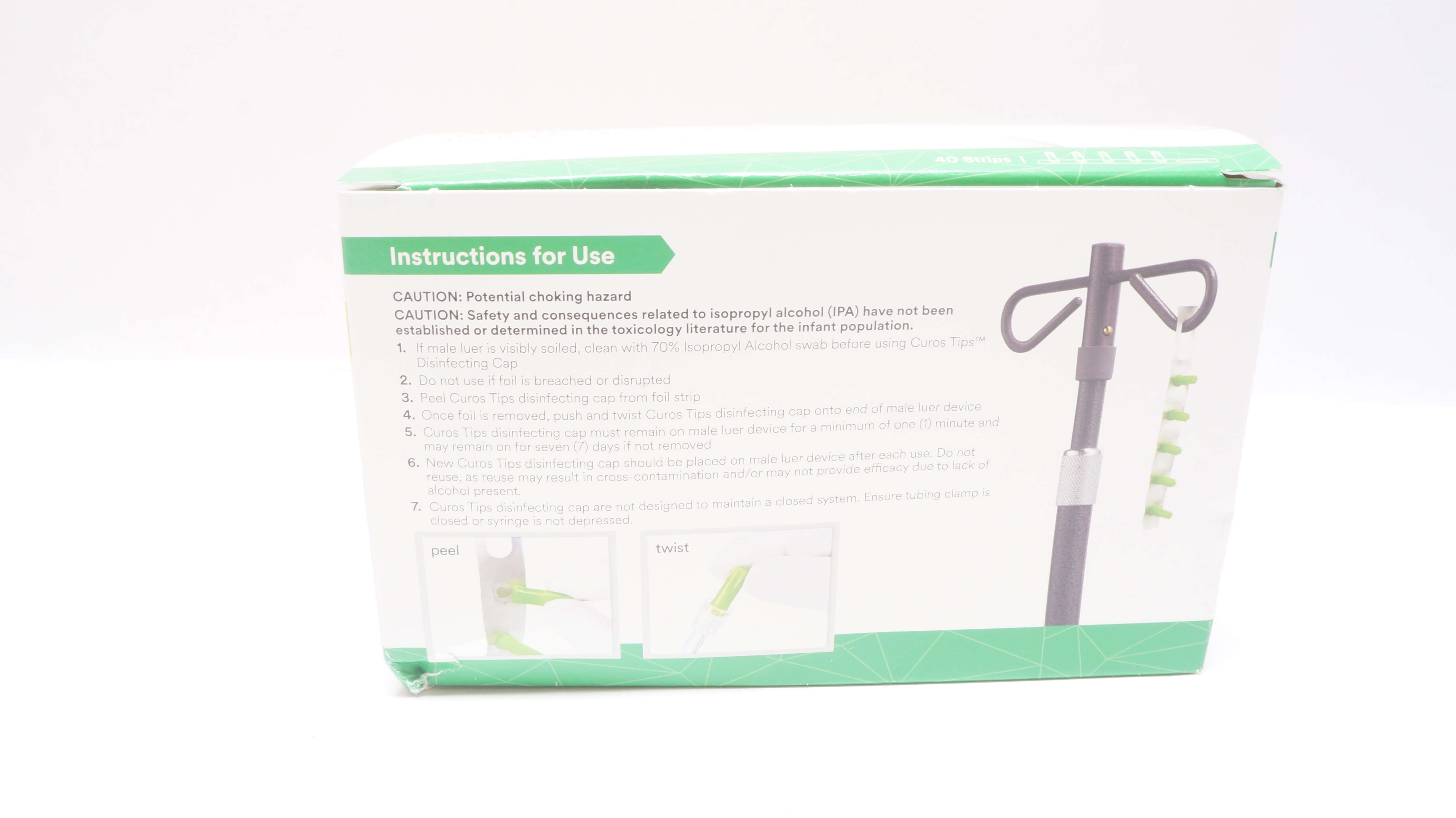 3M CM5-200 Curos Disinfecting Cap Strip for Male Luers - Box of 40