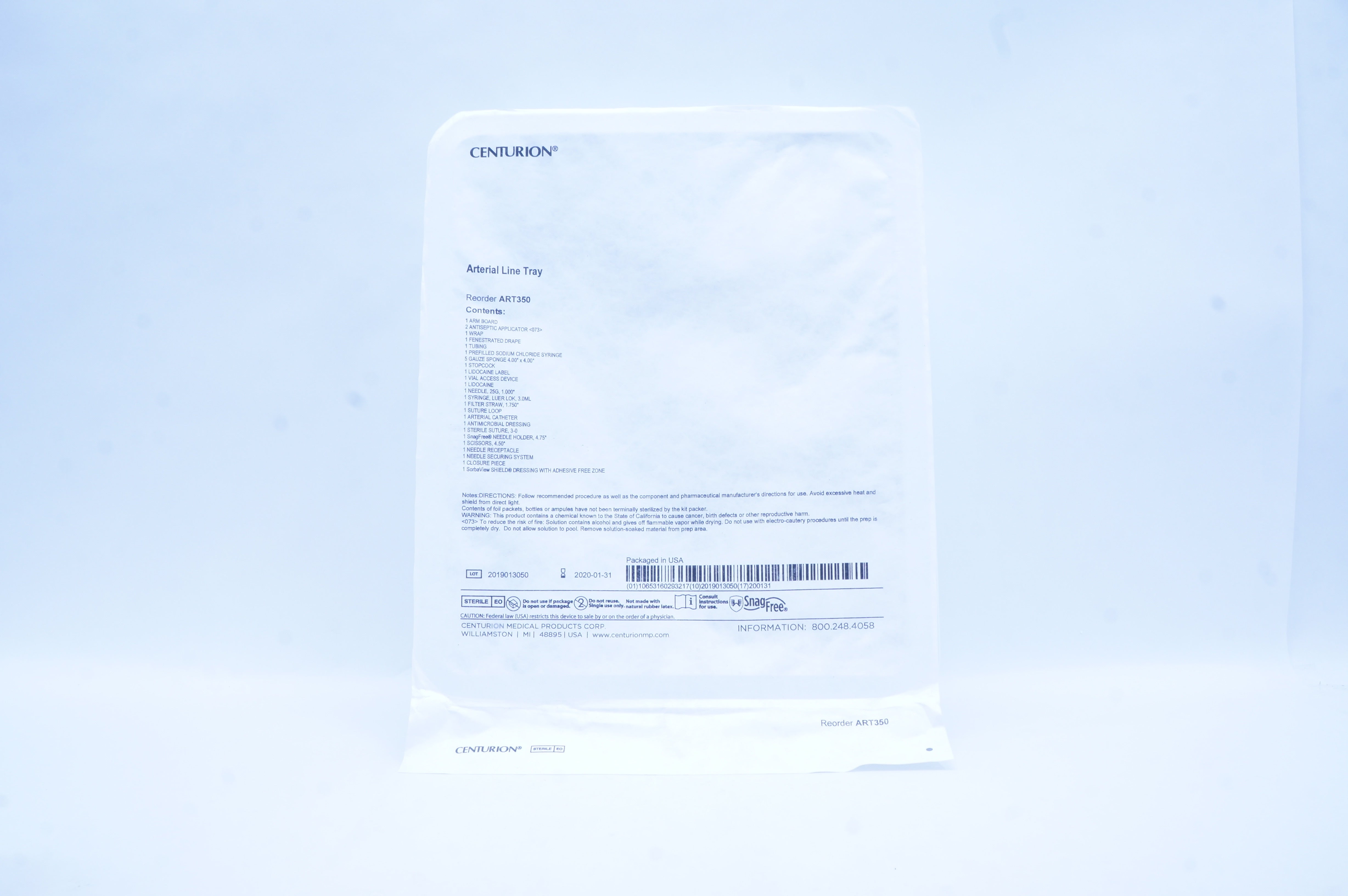 Centurion Medical ART350 Arterial Line Tray (x)