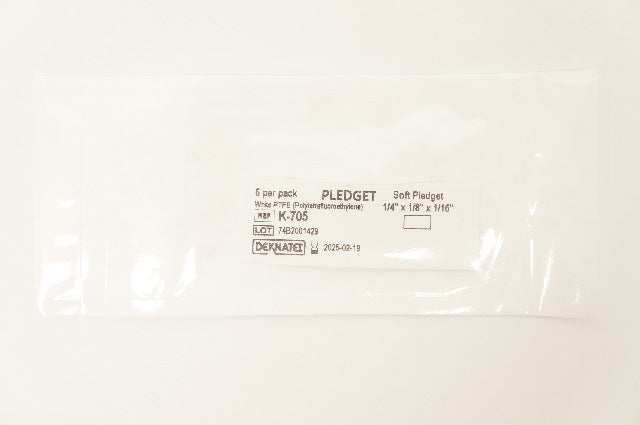 Teleflex K-705 Soft Pledget White PTFE 1/4inch x 1/8inch x 1/16inch - Pack of 6