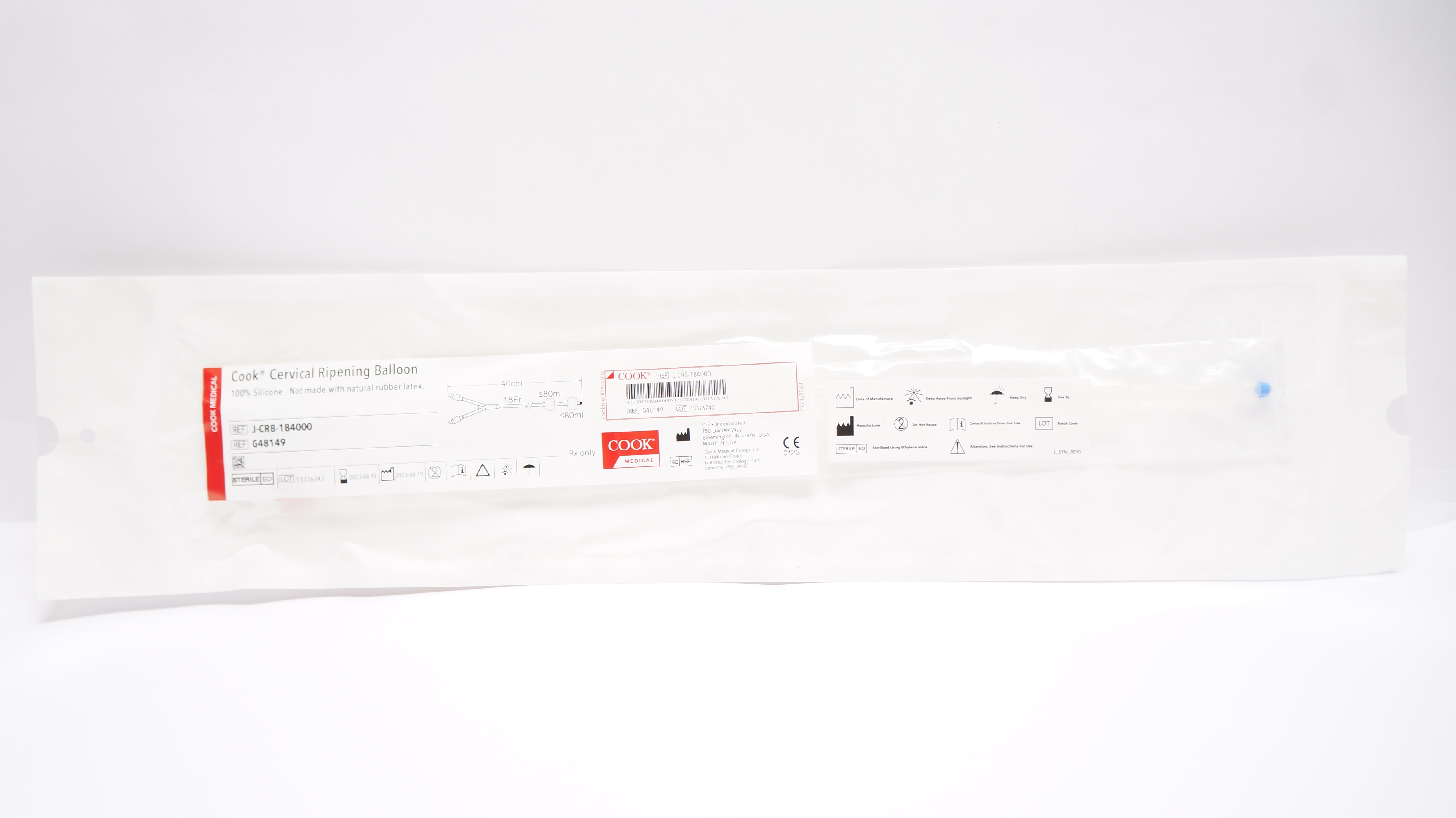 Cook Medical G48149 Cervical Ripening Balloon 18Fr x 40cm x 80ml (x)