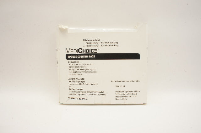 MediChoice SPCT1001 Sponge Counter Bags, Clear Backing - Box of 50