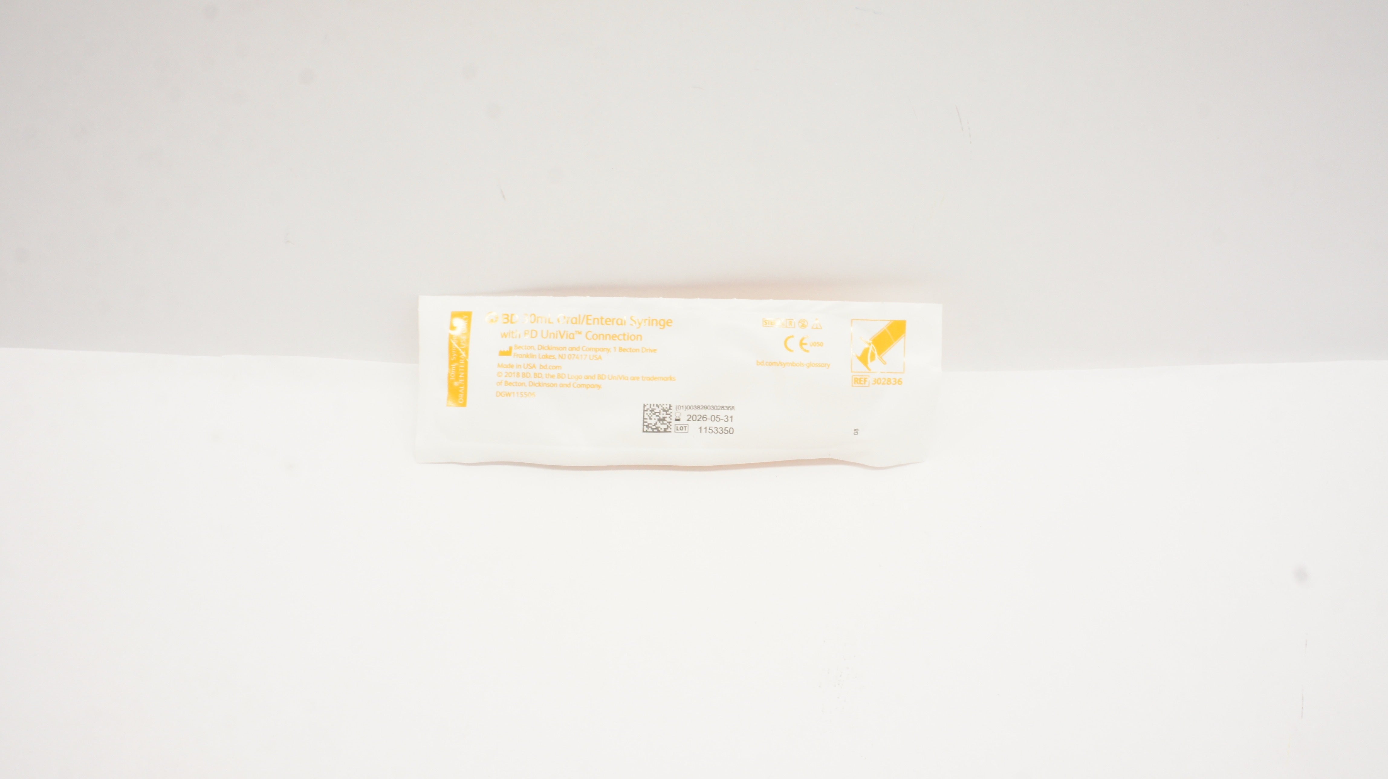 BD 302836 Oral/Enteral 30mL Syringe with UniVia Connection