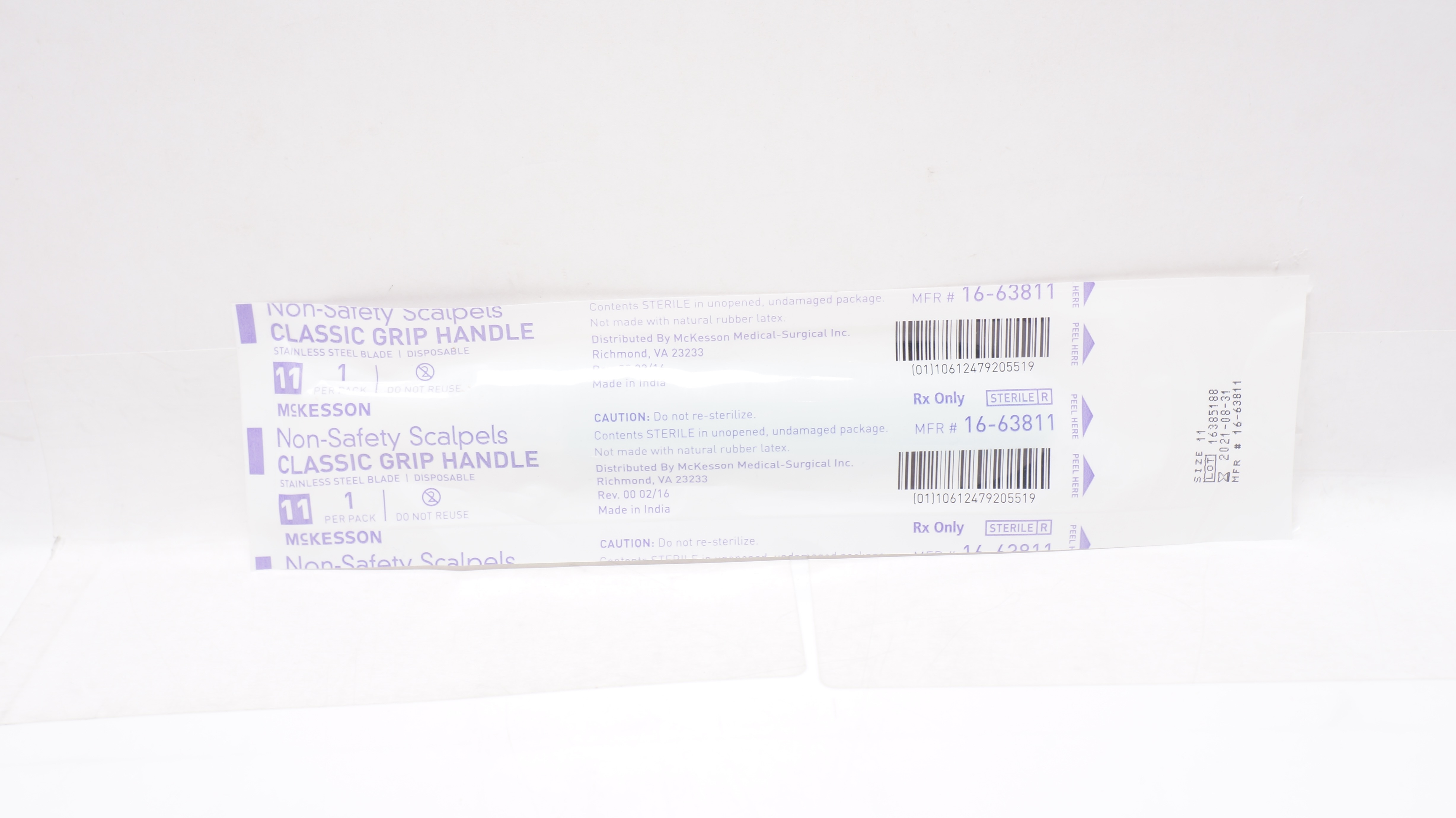 Mckesson 16-63811 Disposable Non-Safety Scalpels Classic Grip Handle No.11