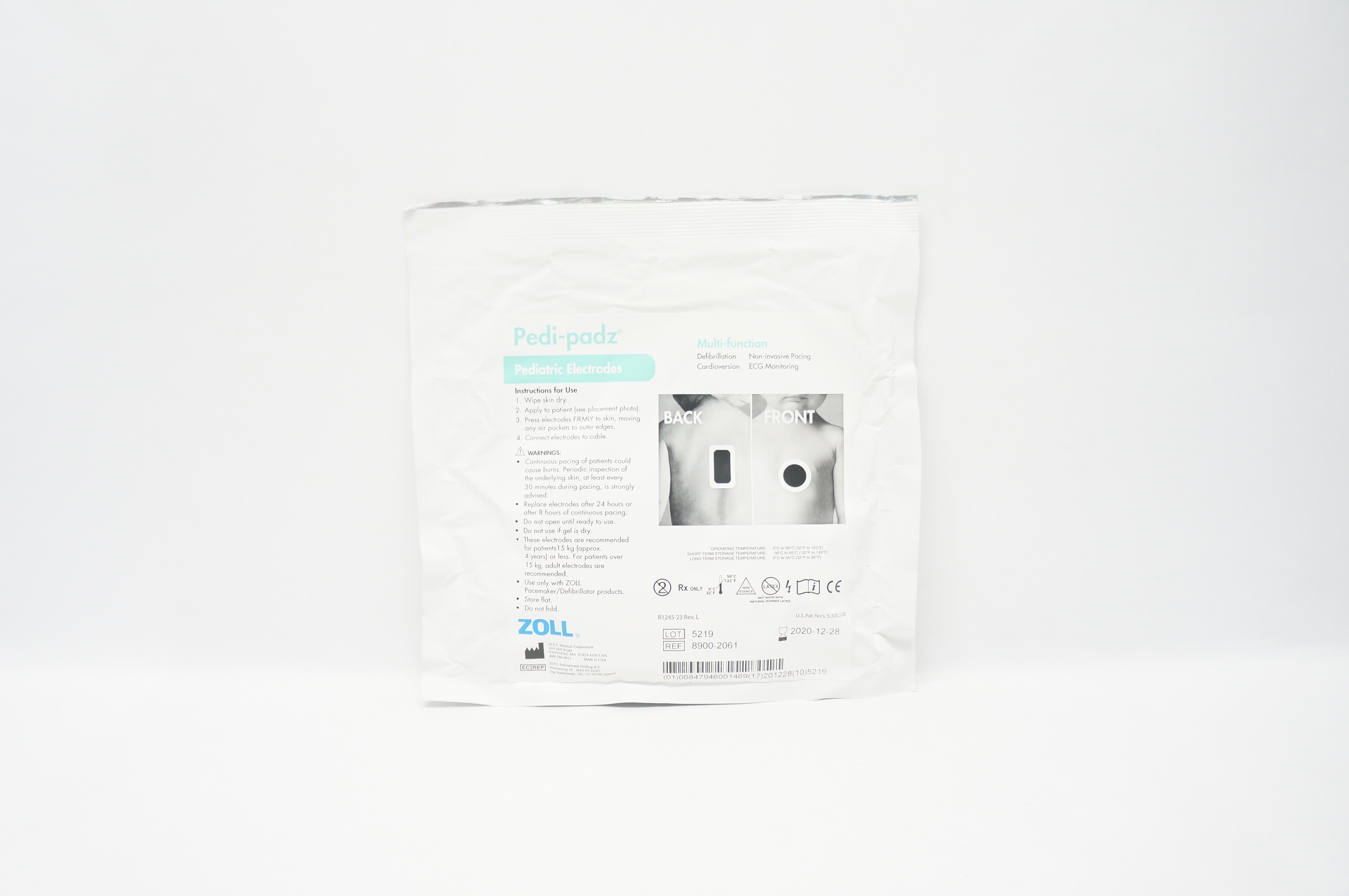 Zoll 8900-2061 Pedi-padz Multi-Function Pediatric Electrodes (x)