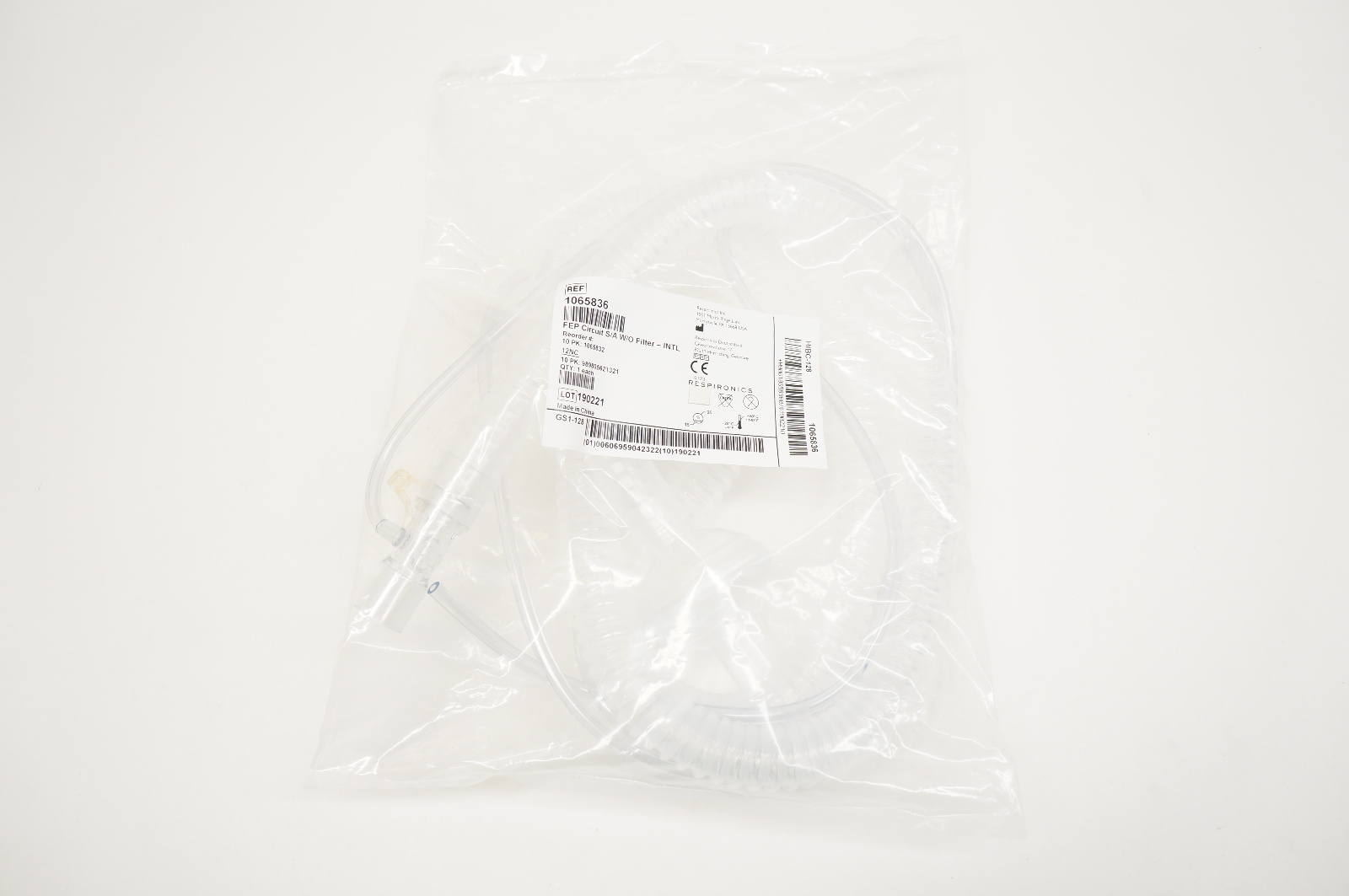 Respironics 1065836 FEP Patient Circuit S/A without Filter INTL