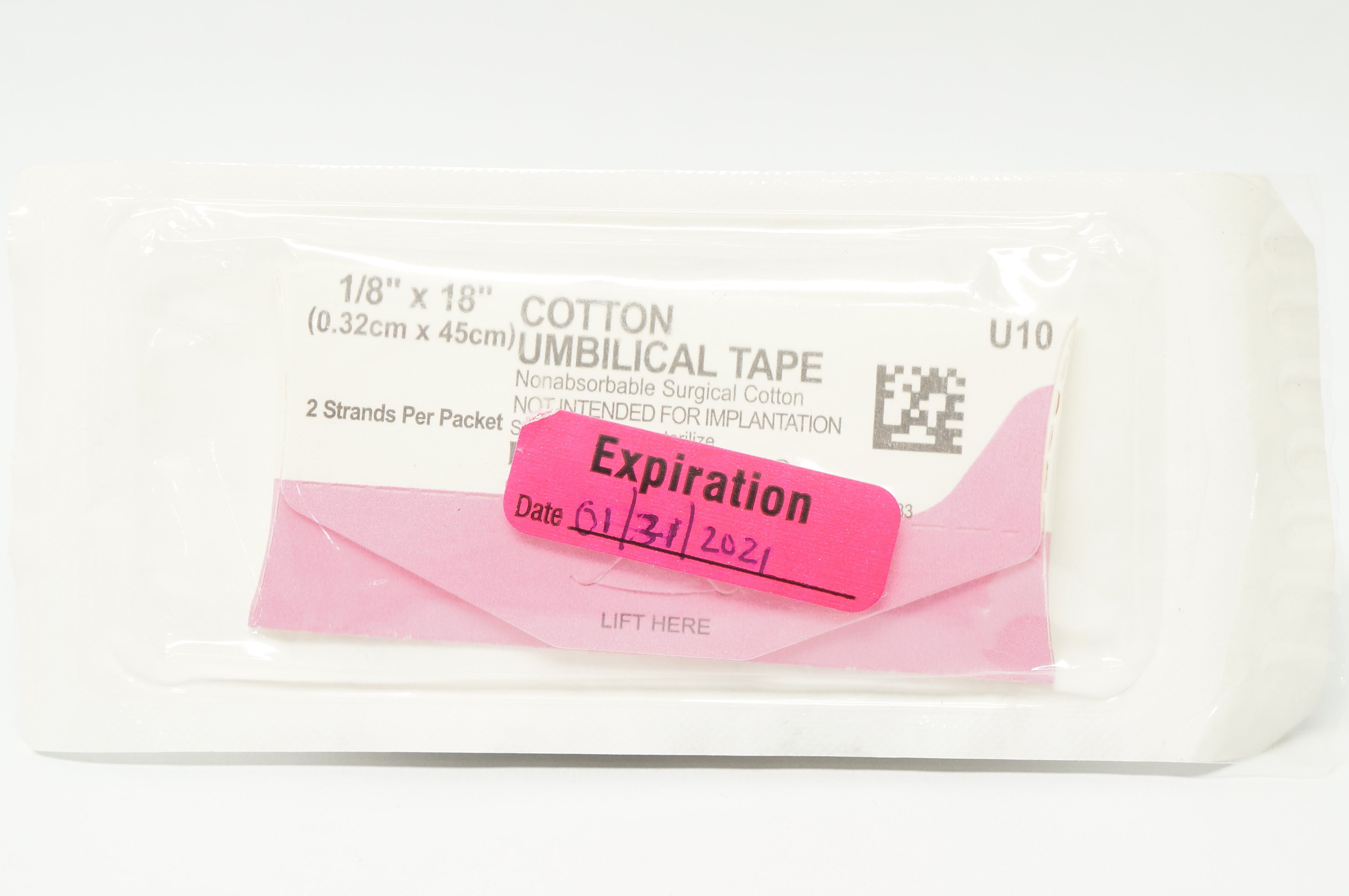 Ethicon U10 Cotton Umbilical Tape 1/8inch x 18inch (x)